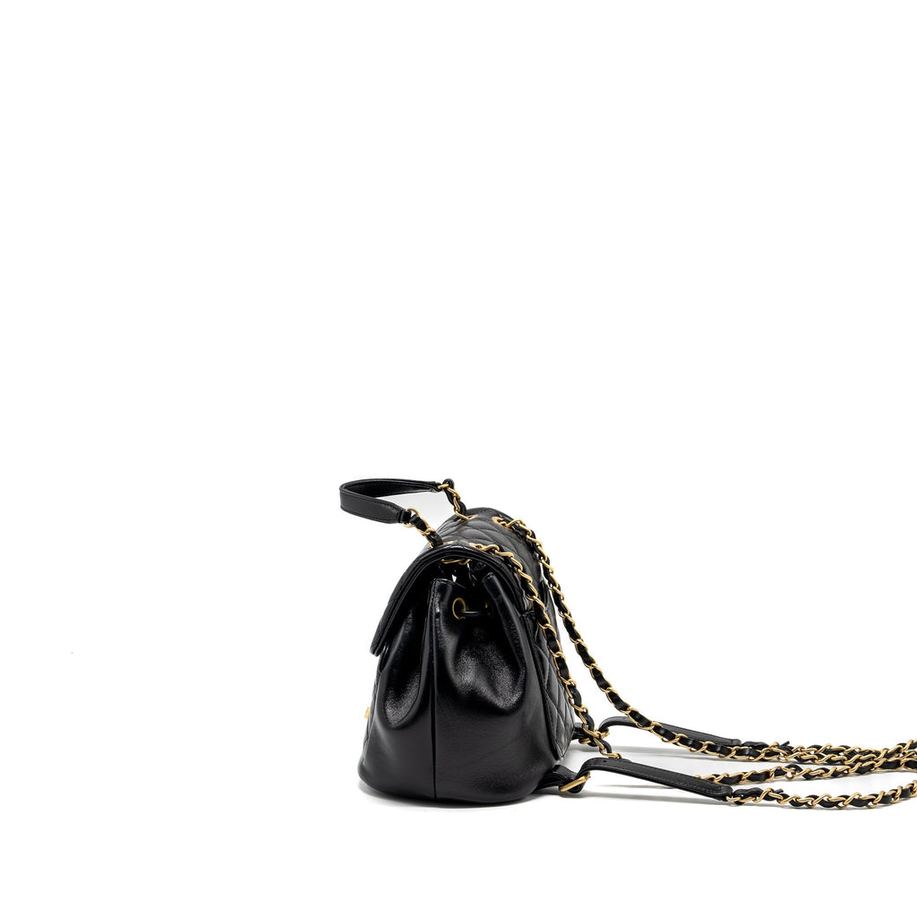 CHANEL 23K MINI BACKPACK LAMBSKIN BLACK GHW (MICROCHIP)