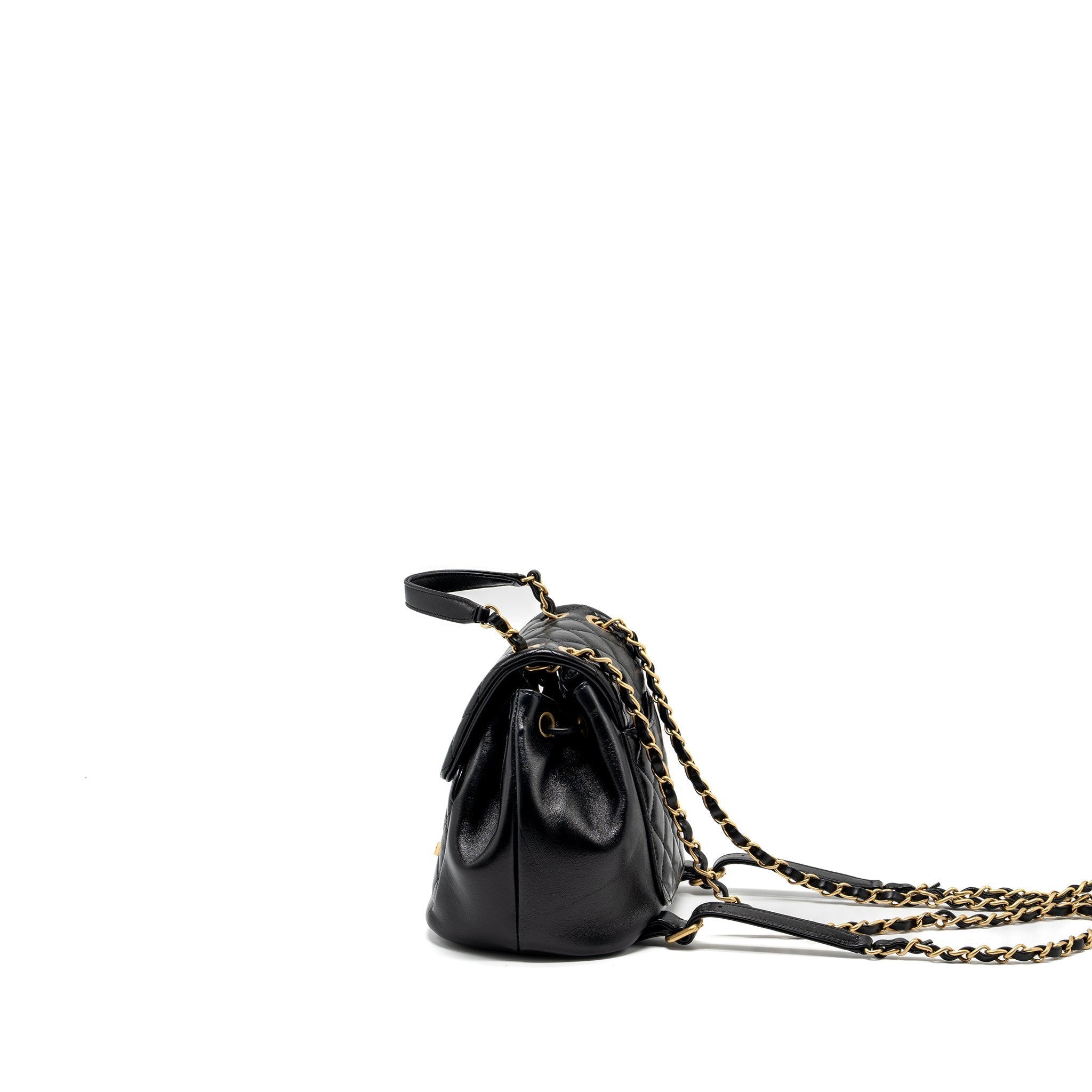 CHANEL 23K MINI BACKPACK LAMBSKIN BLACK GHW (MICROCHIP)
