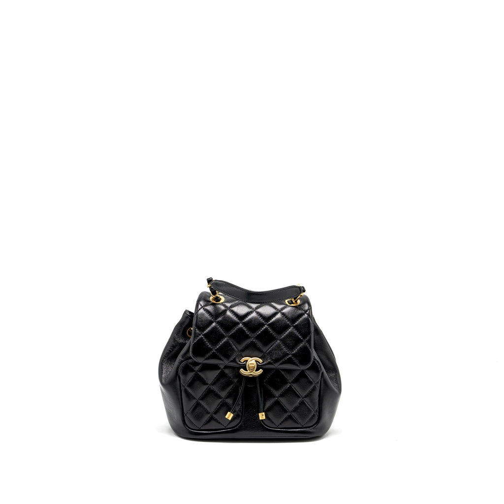 CHANEL 23K MINI BACKPACK LAMBSKIN BLACK GHW (MICROCHIP)