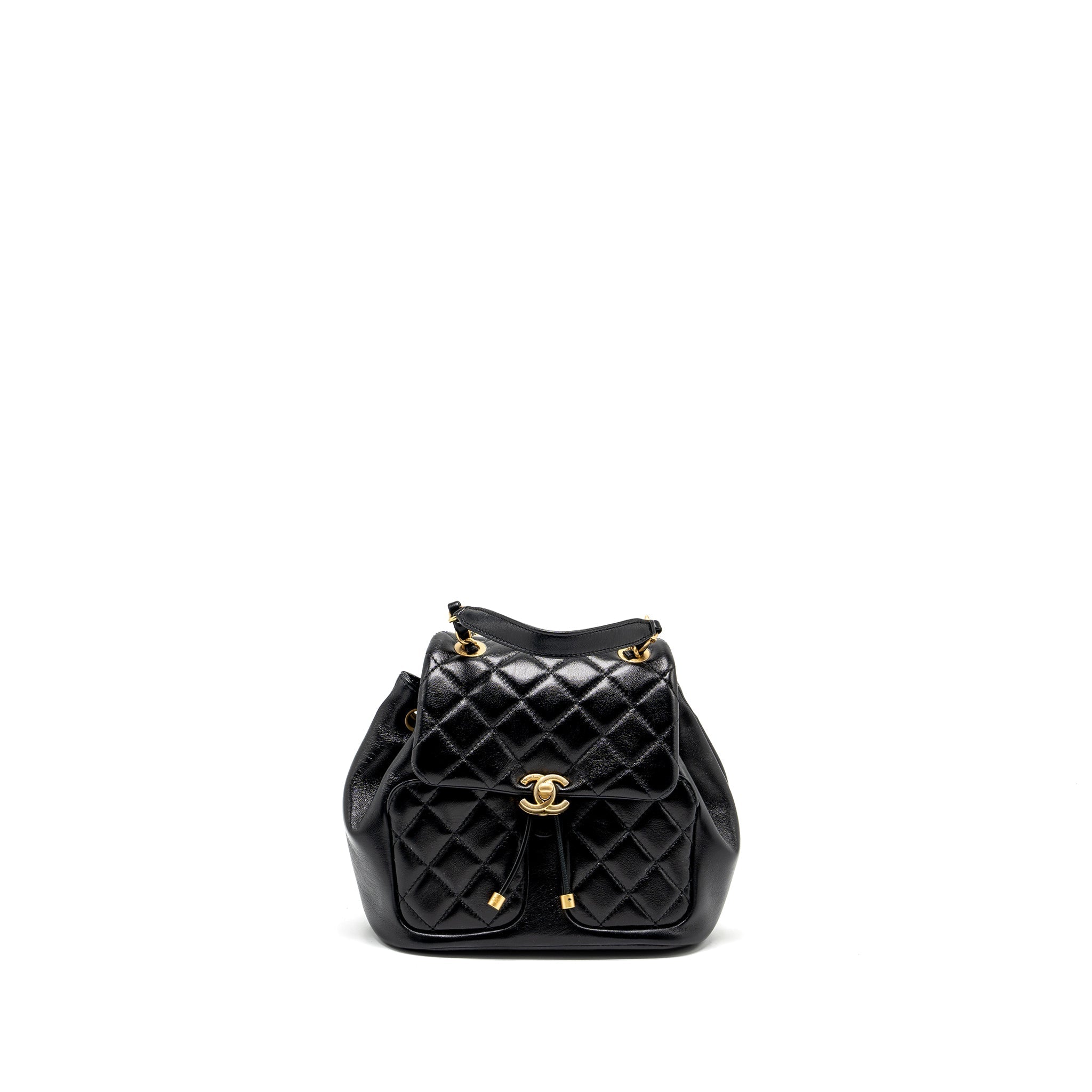 CHANEL 23K MINI BACKPACK LAMBSKIN BLACK GHW (MICROCHIP)