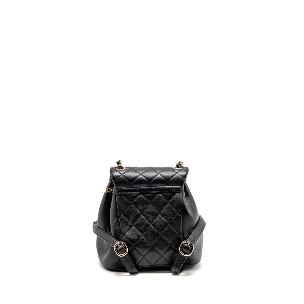 CHANEL MINI DUMA BACKPACK CALFSKIN BLACK LGHW (MICROCHIP)