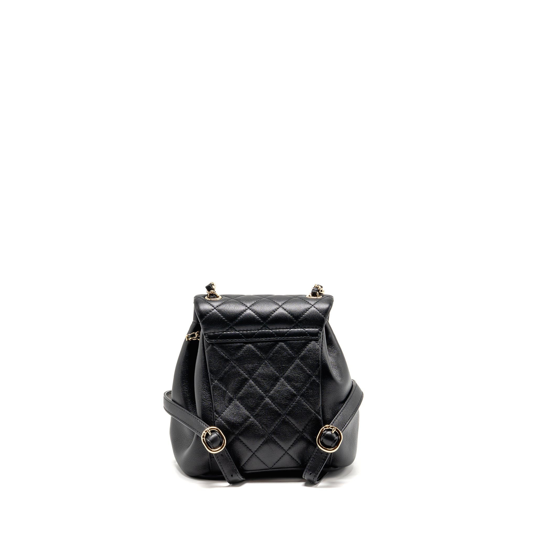 CHANEL MINI DUMA BACKPACK CALFSKIN BLACK LGHW (MICROCHIP)