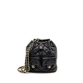 CHANEL DRAWSTRING TWO POCKETS BACKPACK CALFSKIN BLACK LGHW (MICROCHIP)