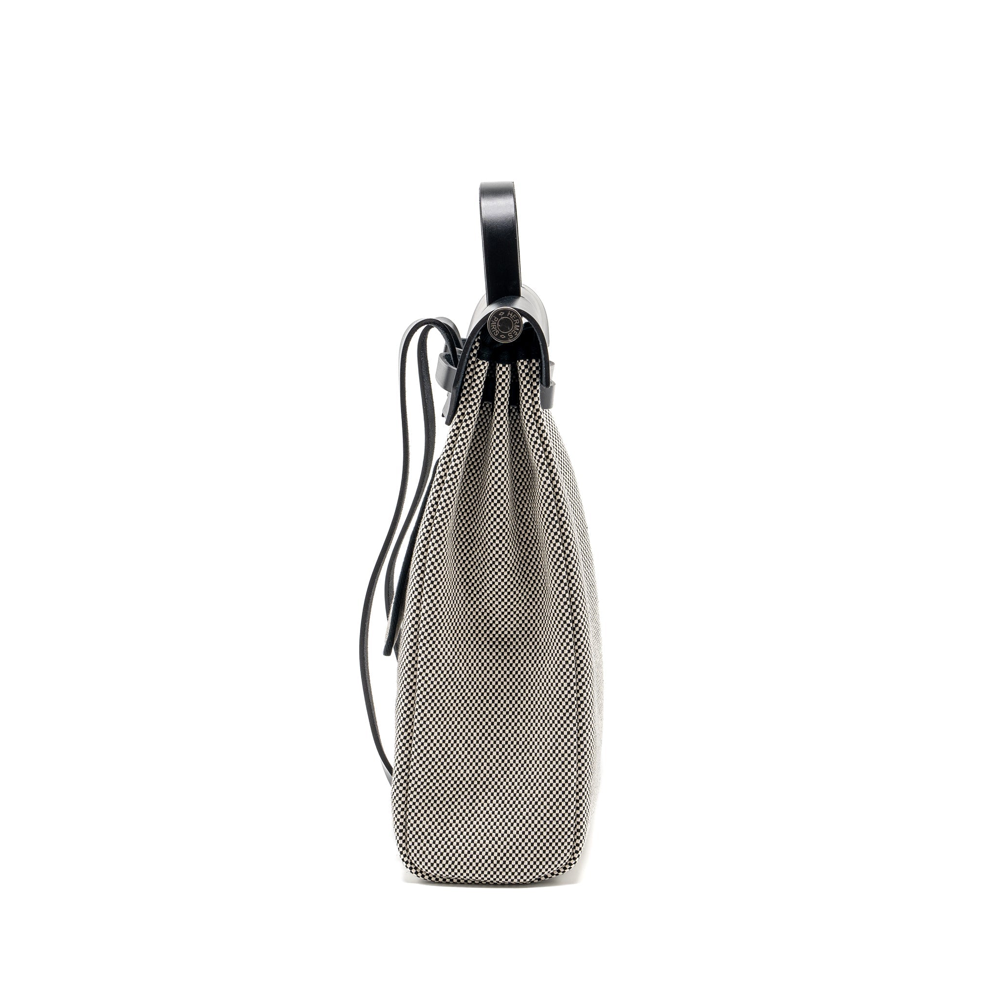 HERMES HERBAG A DOS ZIP RETOURNE BACKPACK CANVAS/ HUNTER ECRU/BLACK SHW