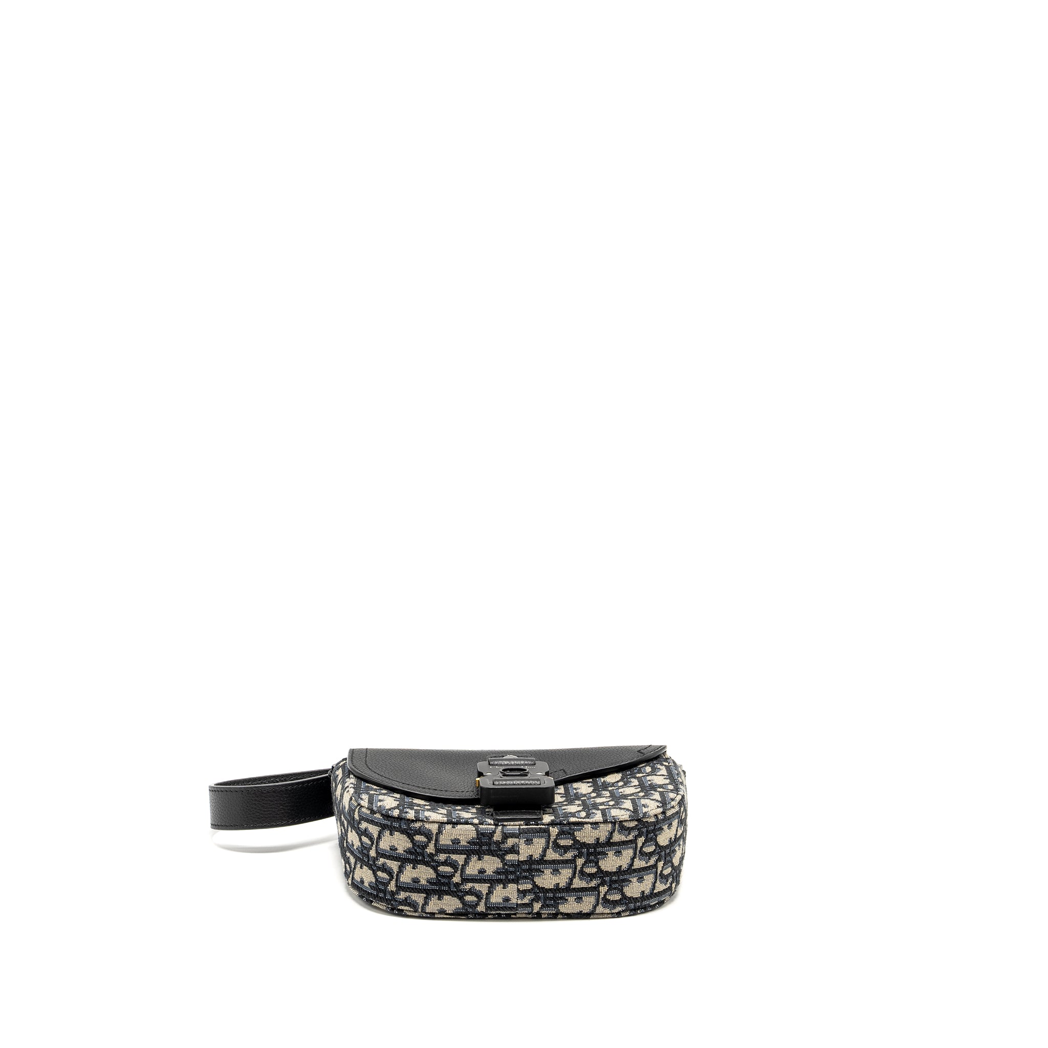 DIOR HOMME MINI SADDLE MESSENGER BAG WITH FLAP OBLIQUE JACQUARD/GRAINED CALFSKIN MULTICOLOUR HARDWARE