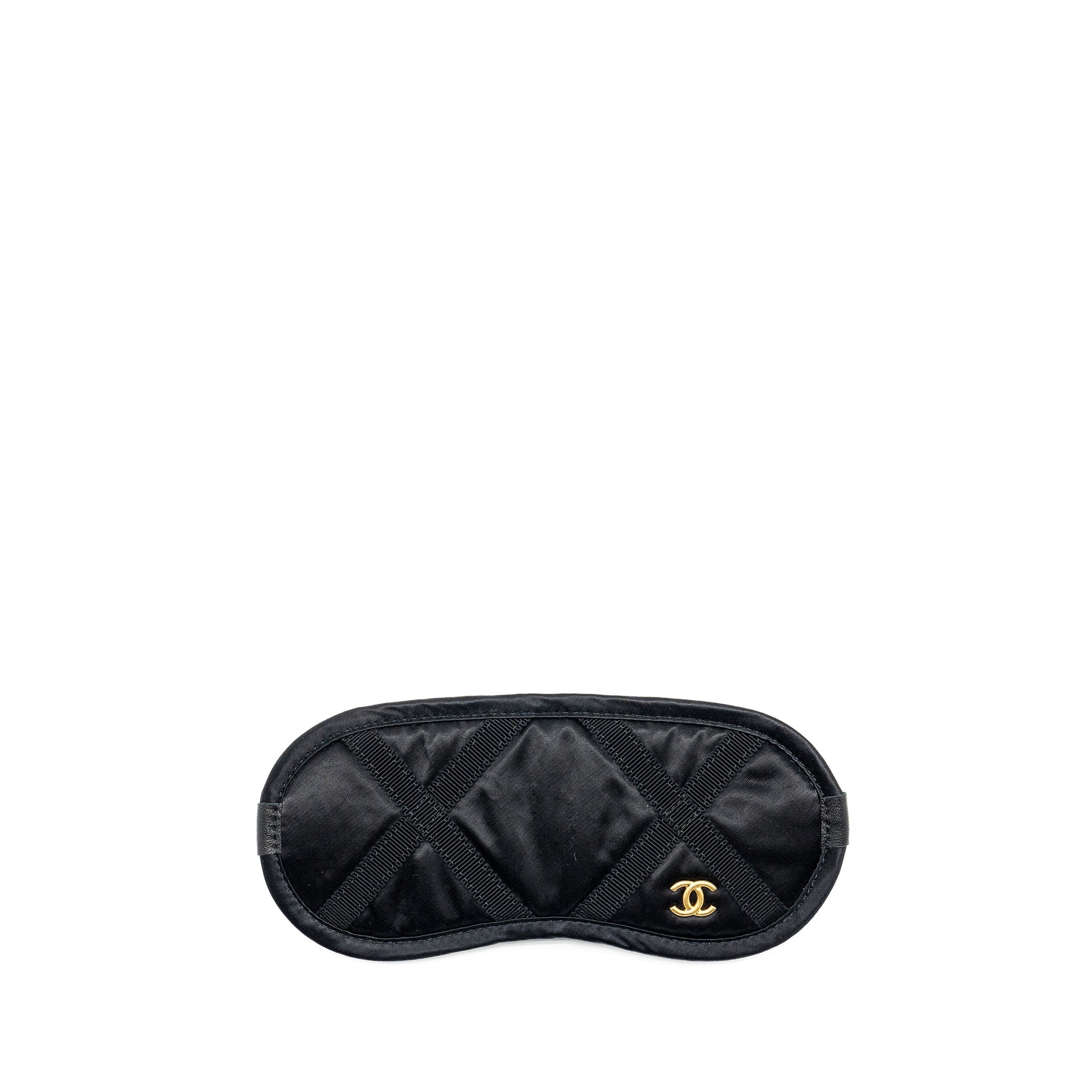 CHANEL 22P TRAVEL POUCH WITH SLEEP MASK NYLON BLACK GHW