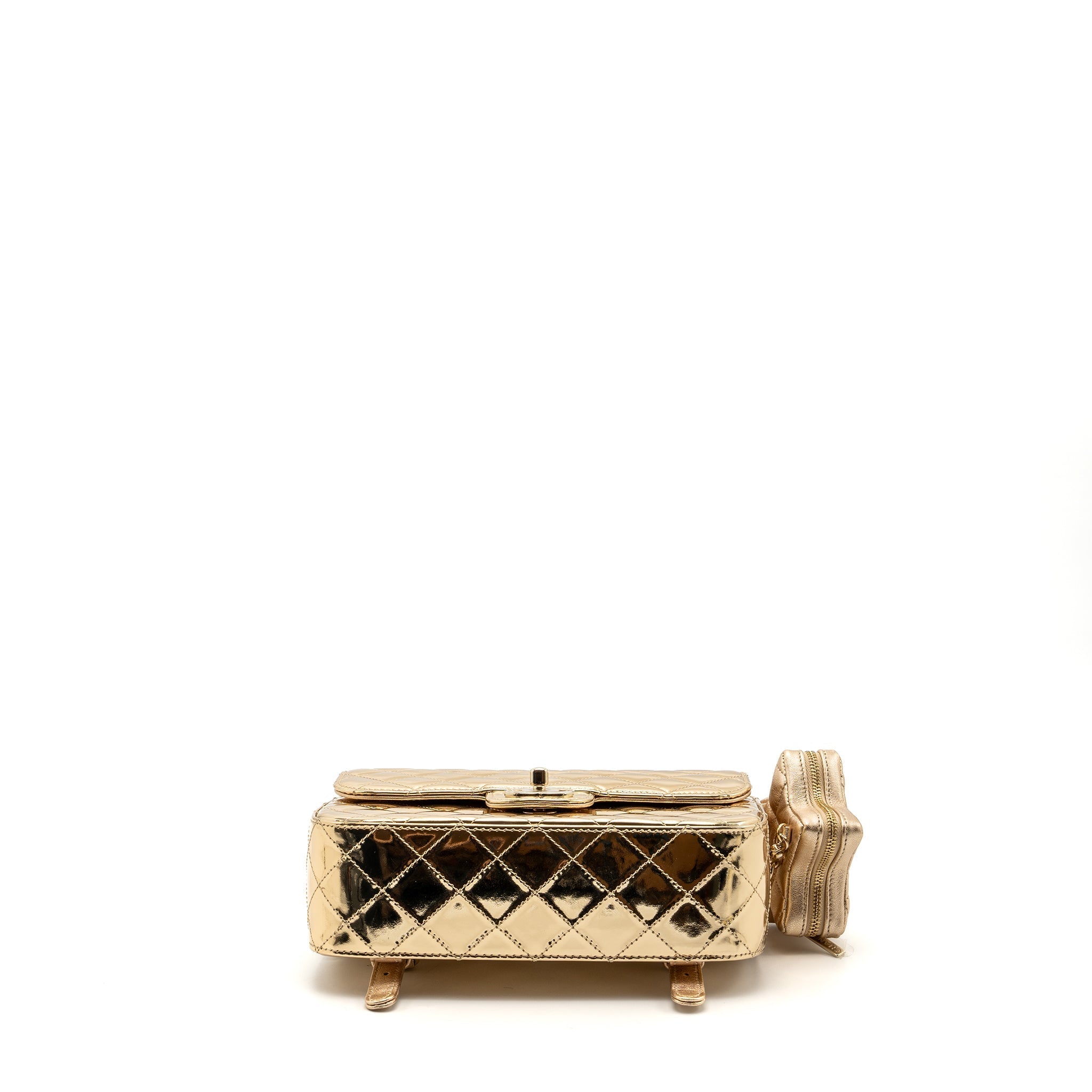 CHANEL 24C BACKPACK WITH STAR PATENT GOLD LGHW (MICROCHIP)