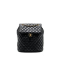 CHANEL QUILTED FLAP BACKPACK LAMBSKIN BLACK GHW