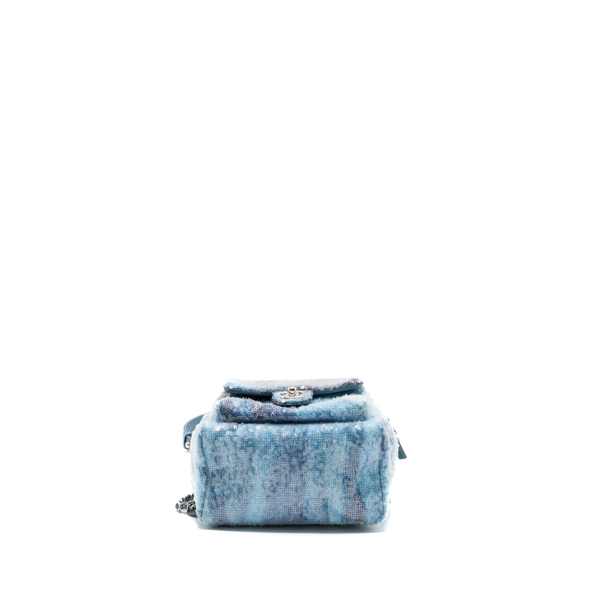 CHANEL MINI BACKPACK SEQUINS MULTICOLOUR BLUE SHW