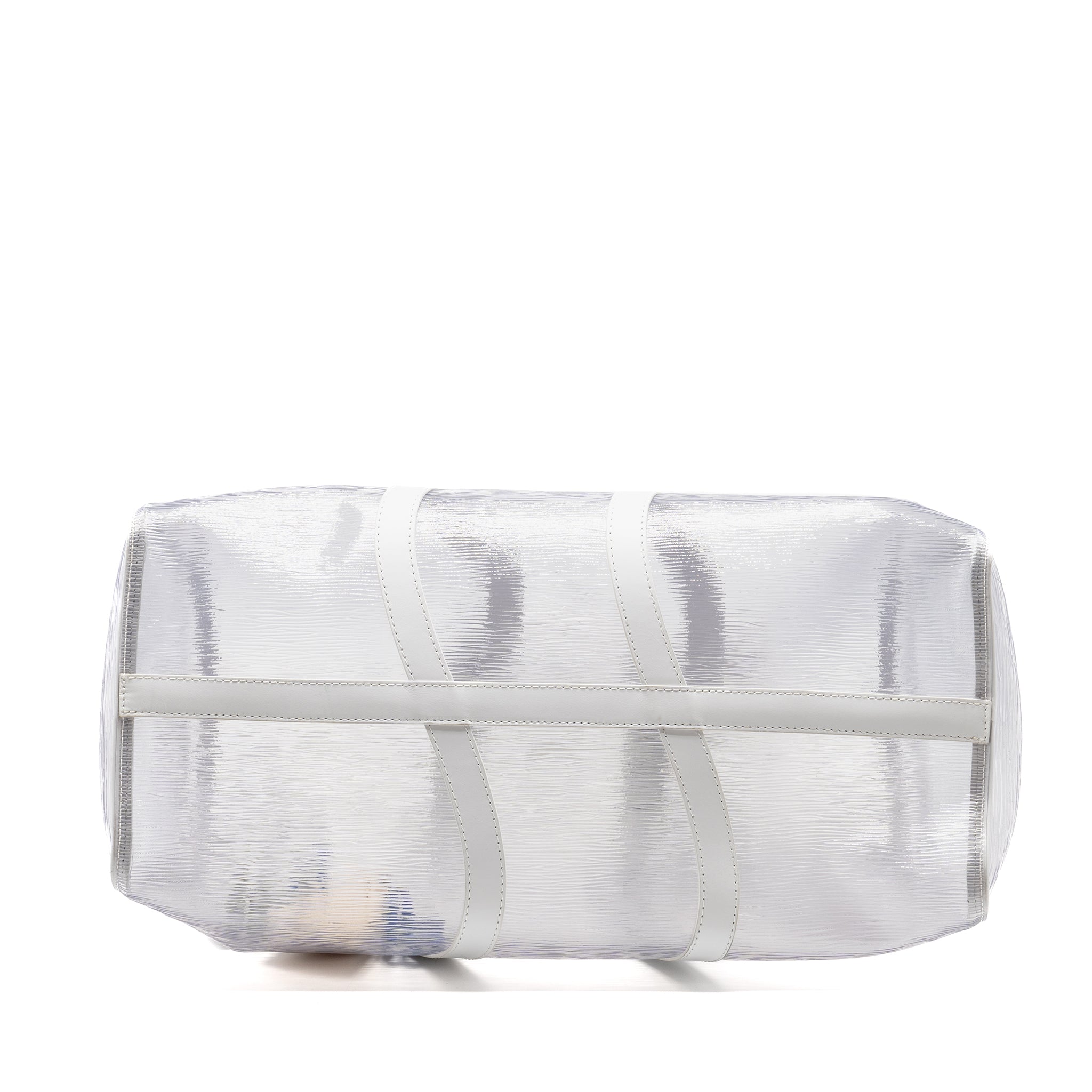 LOUIS VUITTON WAVY KEEPALL 50 EPI PLAGE WHITE