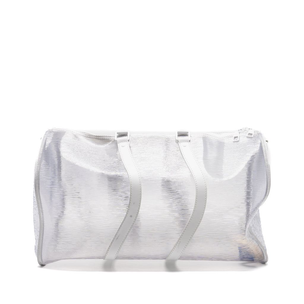 LOUIS VUITTON WAVY KEEPALL 50 EPI PLAGE WHITE