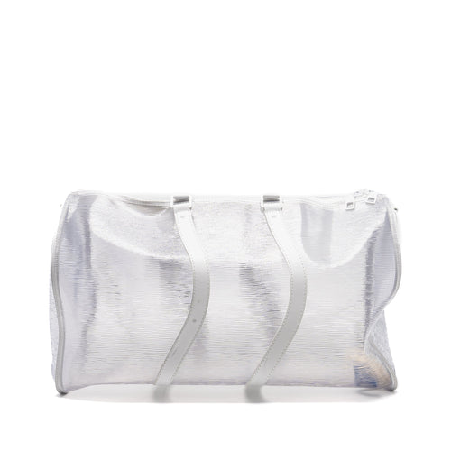 LOUIS VUITTON WAVY KEEPALL 50 EPI PLAGE WHITE