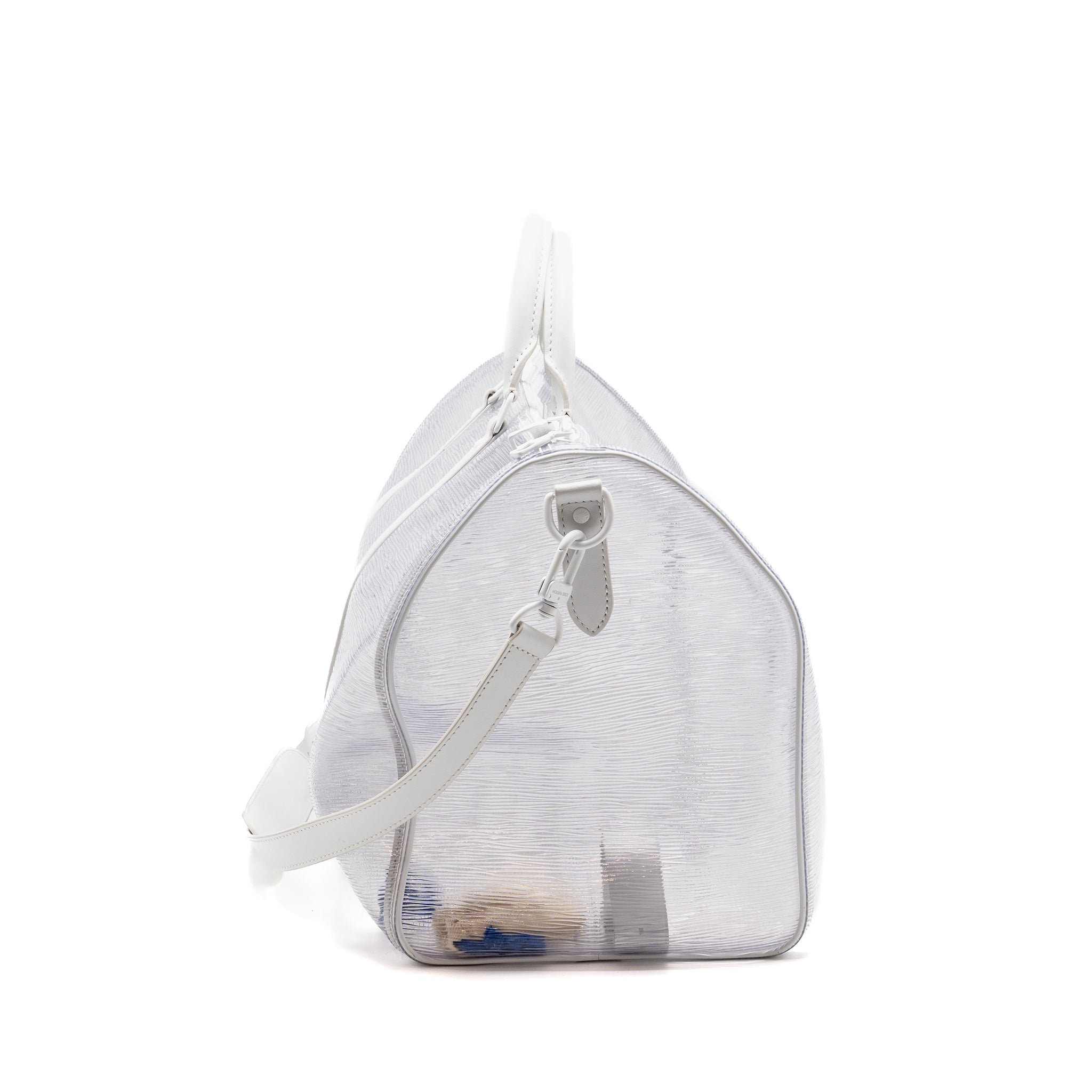 LOUIS VUITTON WAVY KEEPALL 50 EPI PLAGE WHITE