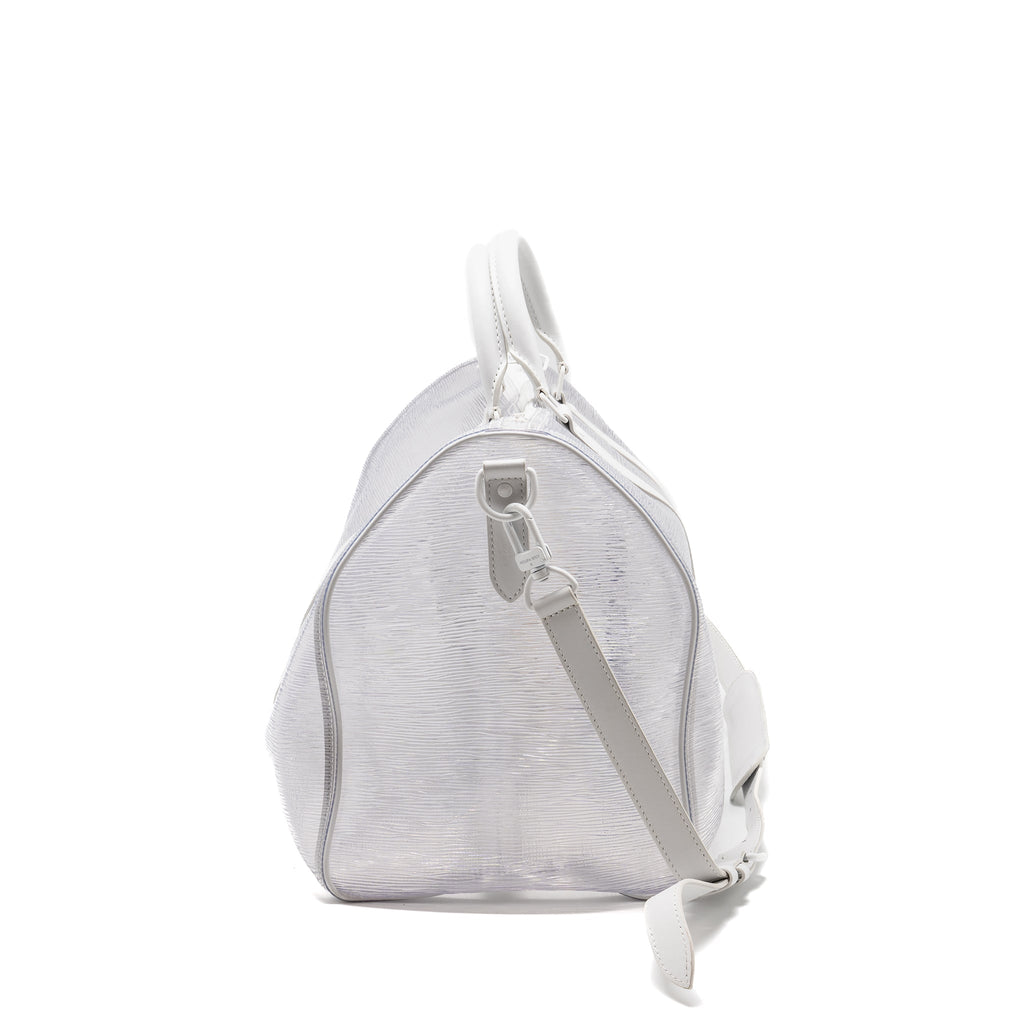 LOUIS VUITTON WAVY KEEPALL 50 EPI PLAGE WHITE
