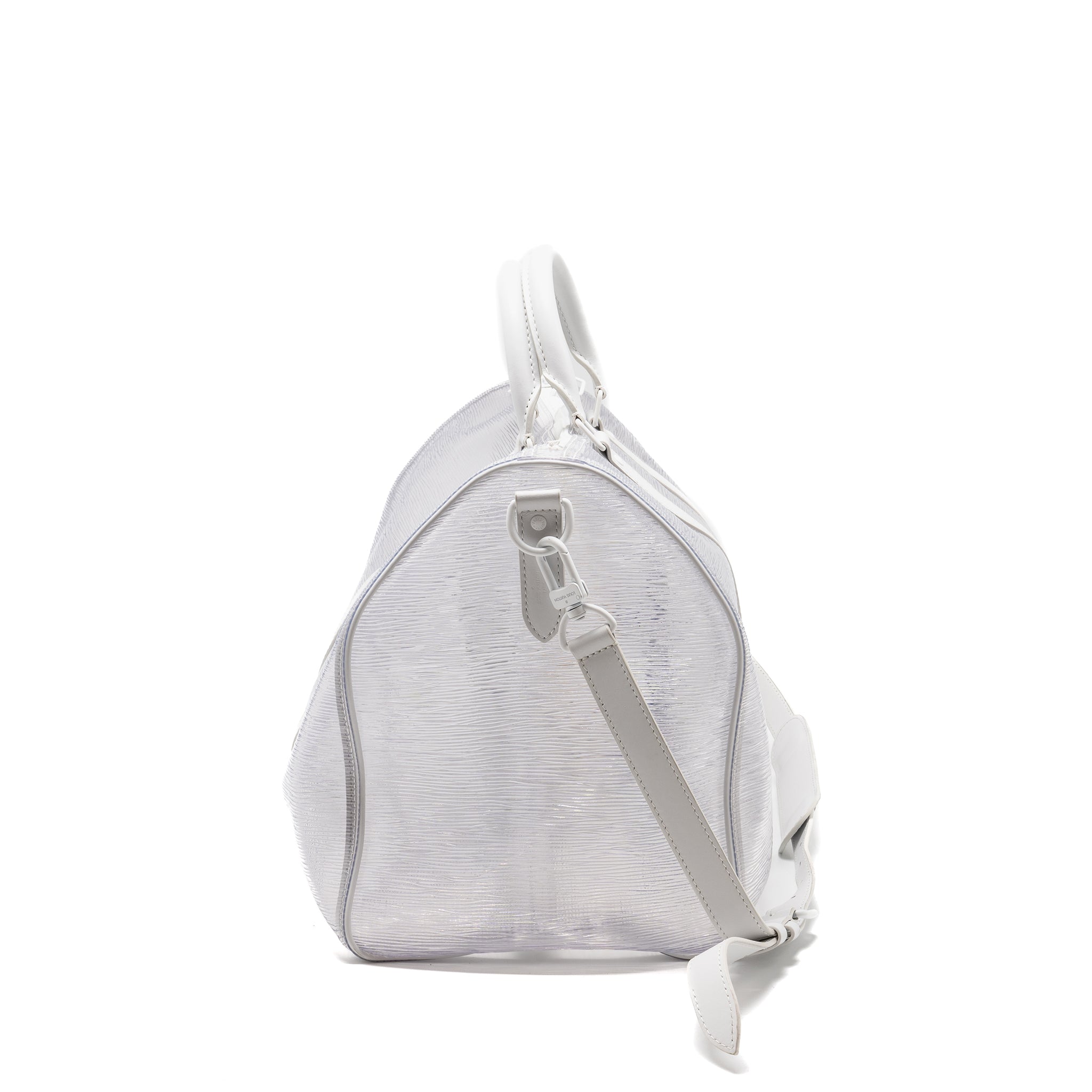 LOUIS VUITTON WAVY KEEPALL 50 EPI PLAGE WHITE