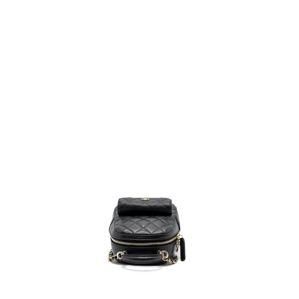 CHANEL 24C MINI BACKPACK / CROSSBODY BAG CAVIAR BLACK LGHW (MICROCHIP)
