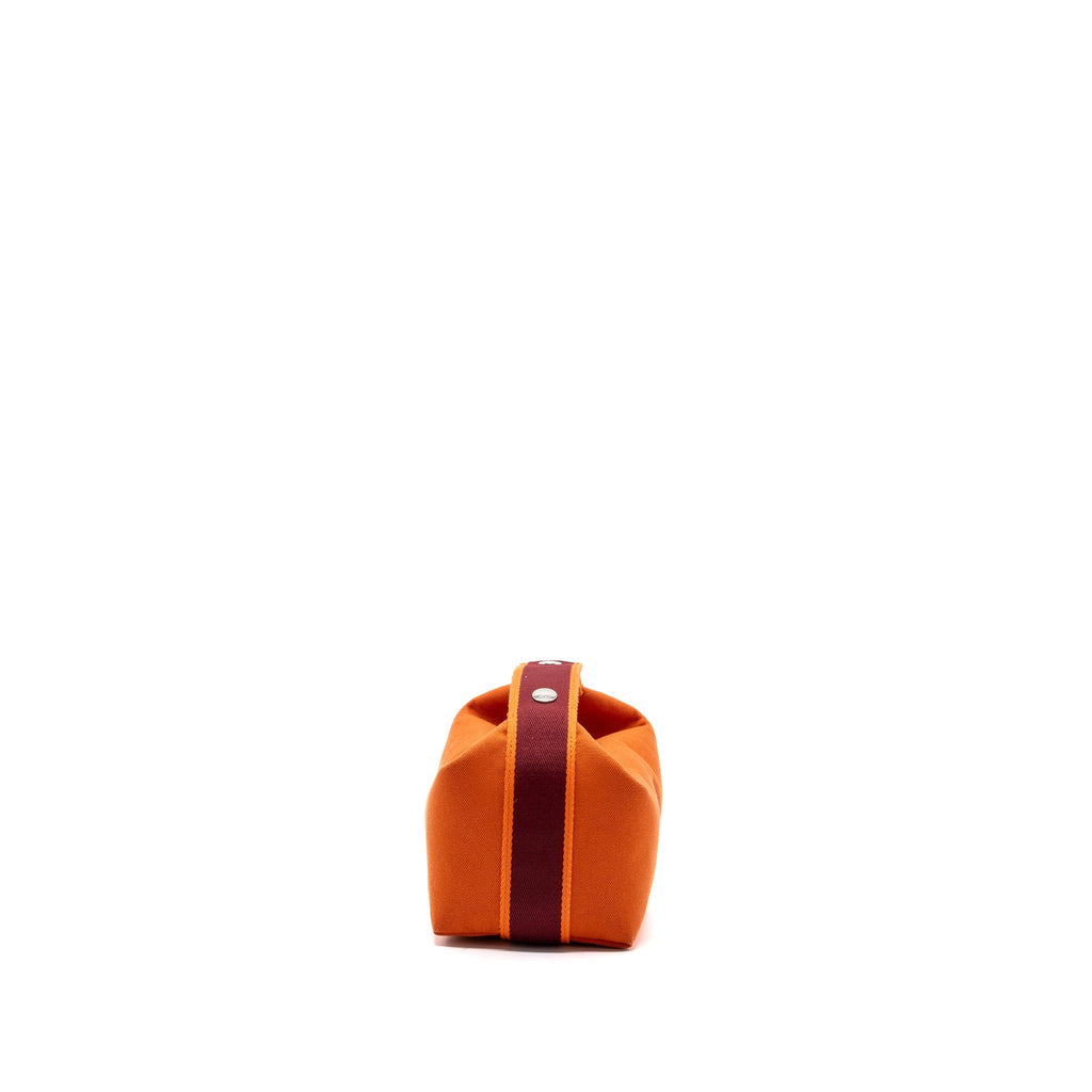 HERMES TROUSSE DE TOILETTE BRIDE A BRAC PM TRAVEL POUCH CANVAS ORANGE FEU SHW