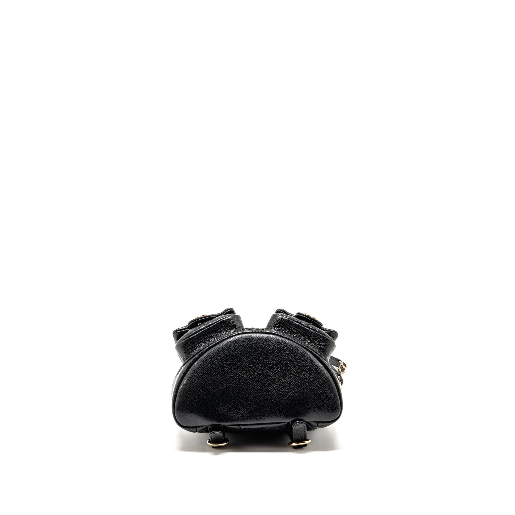 CHANEL 23P MINI TRIPLE PACK BACKPACK CAVIAR BLACK LGHW (MICROCHIP)