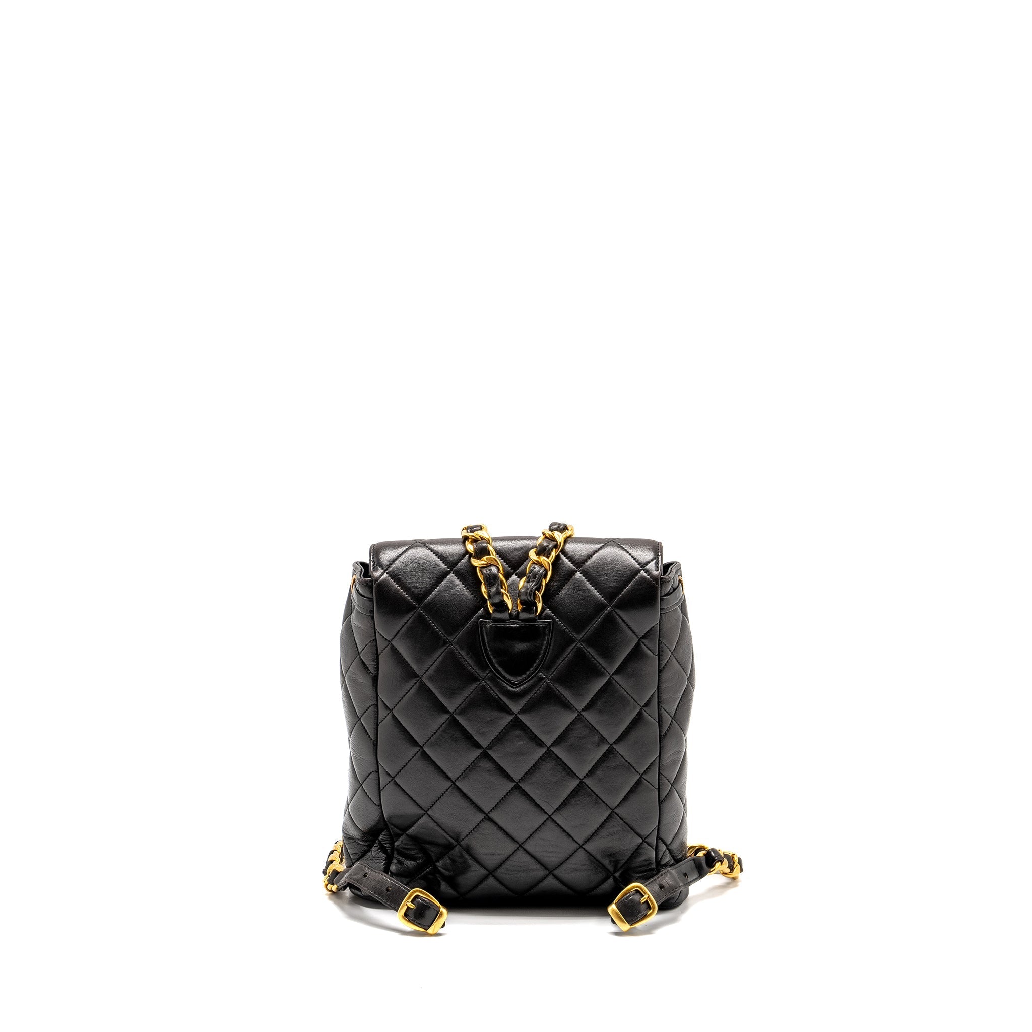 CHANEL VINTAGE DUMA BACKPACK LAMBSKIN BLACK GHW
