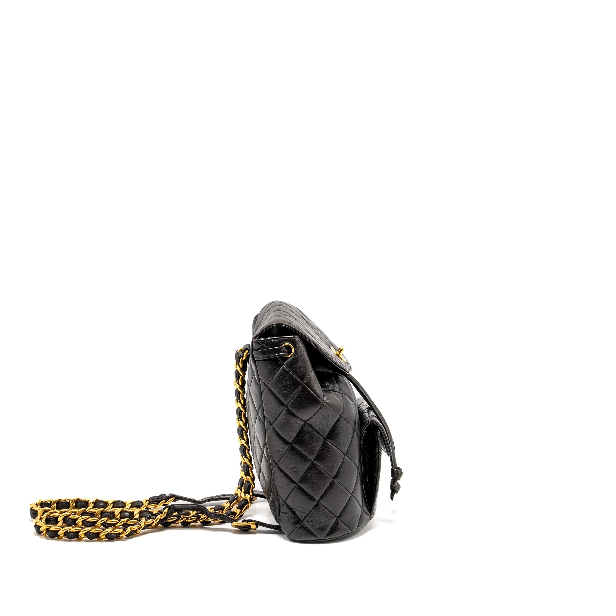 CHANEL VINTAGE DUMA BACKPACK LAMBSKIN BLACK GHW