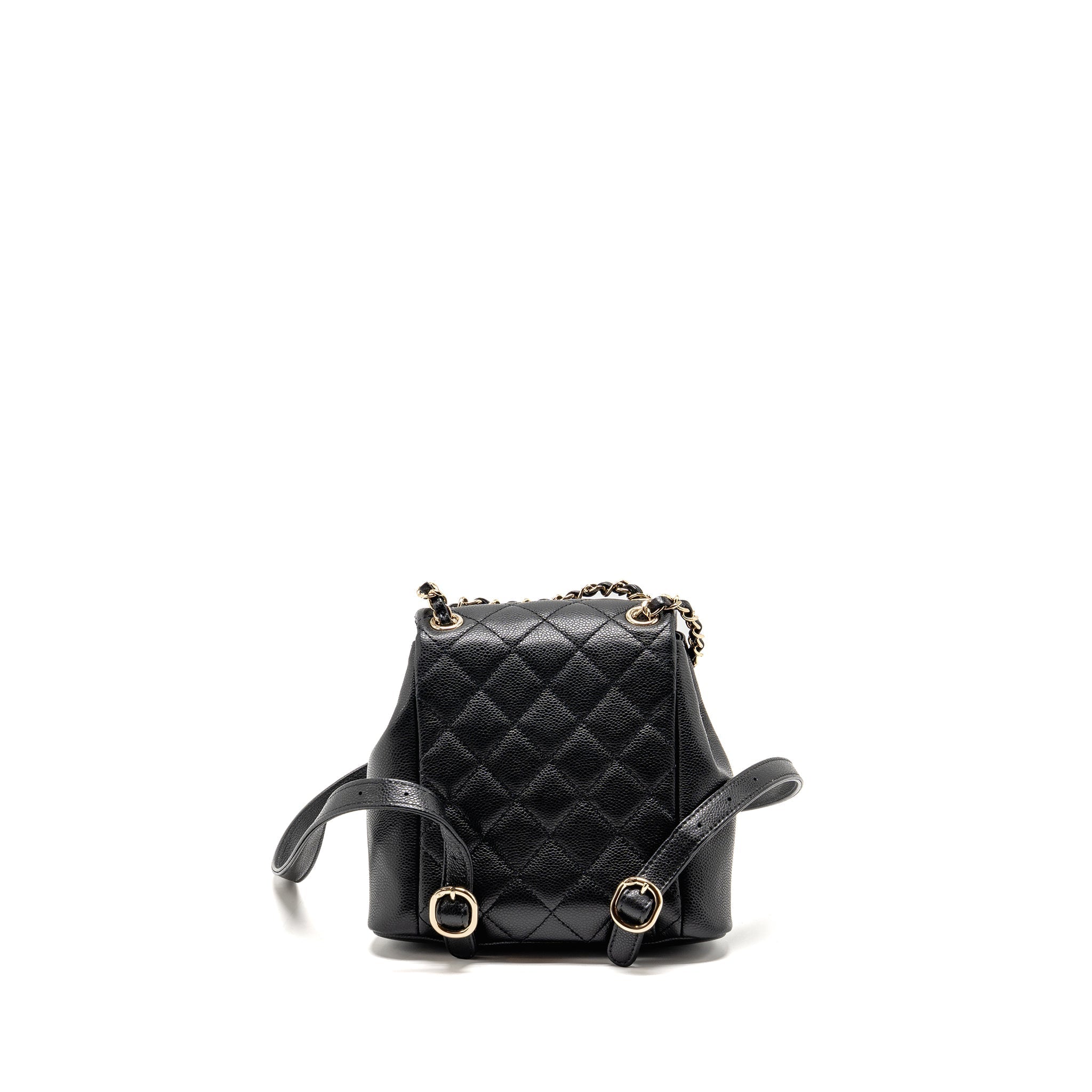 CHANEL 23P MINI TRIPLE PACK BACKPACK CAVIAR BLACK LGHW (MICROCHIP)