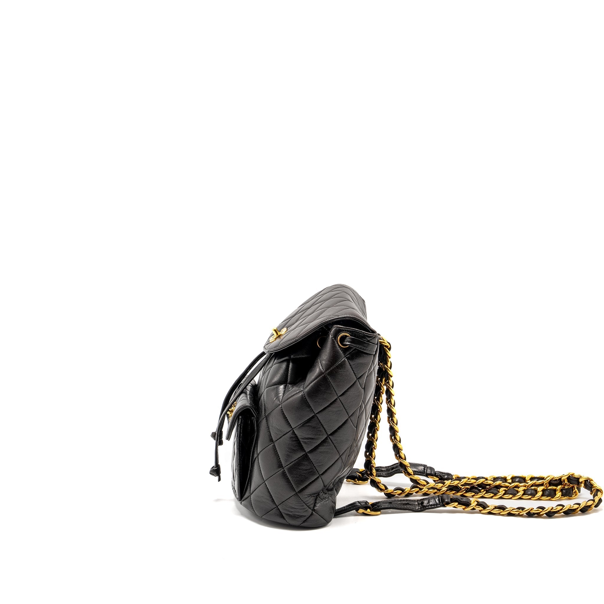 CHANEL VINTAGE DUMA BACKPACK LAMBSKIN BLACK GHW