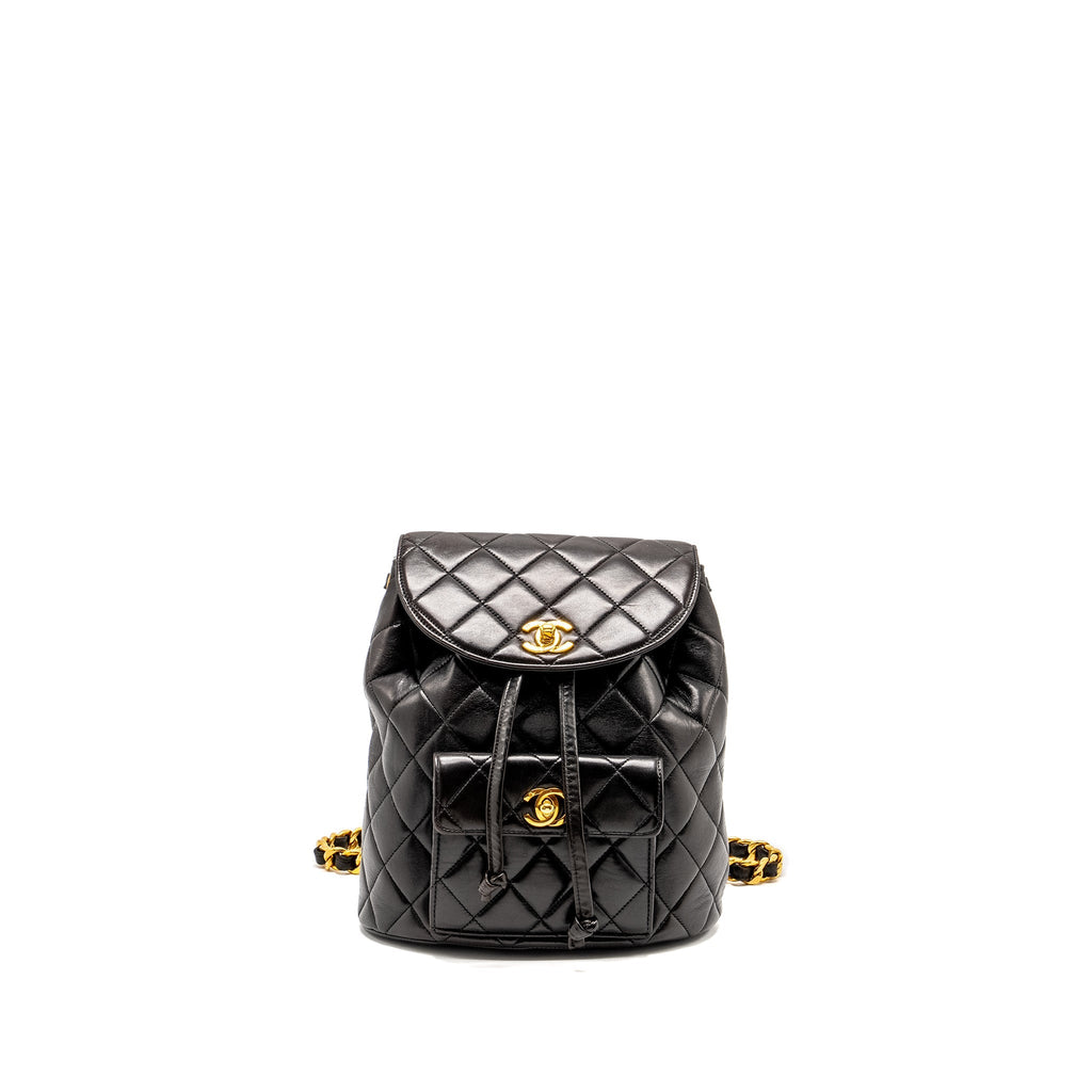 CHANEL VINTAGE DUMA BACKPACK LAMBSKIN BLACK GHW
