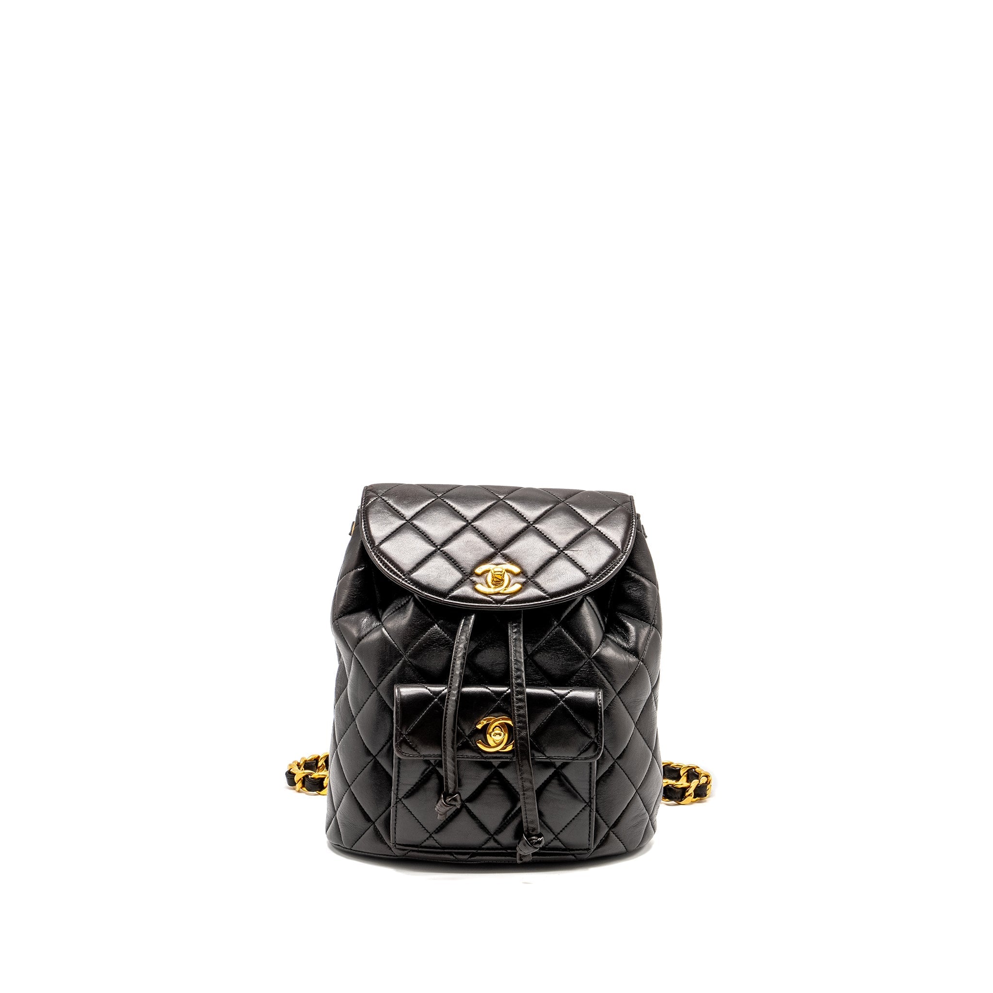 CHANEL VINTAGE DUMA BACKPACK LAMBSKIN BLACK GHW