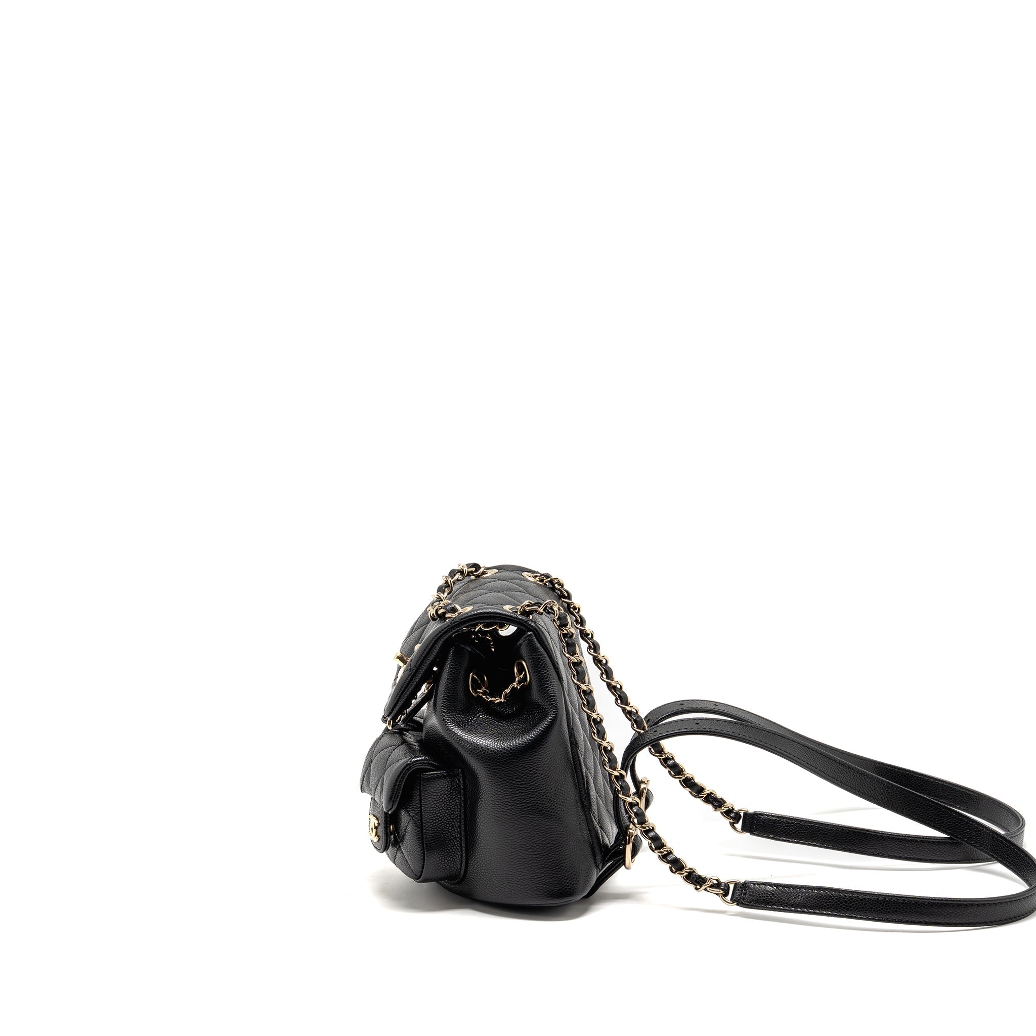 CHANEL 23P MINI TRIPLE PACK BACKPACK CAVIAR BLACK LGHW (MICROCHIP)