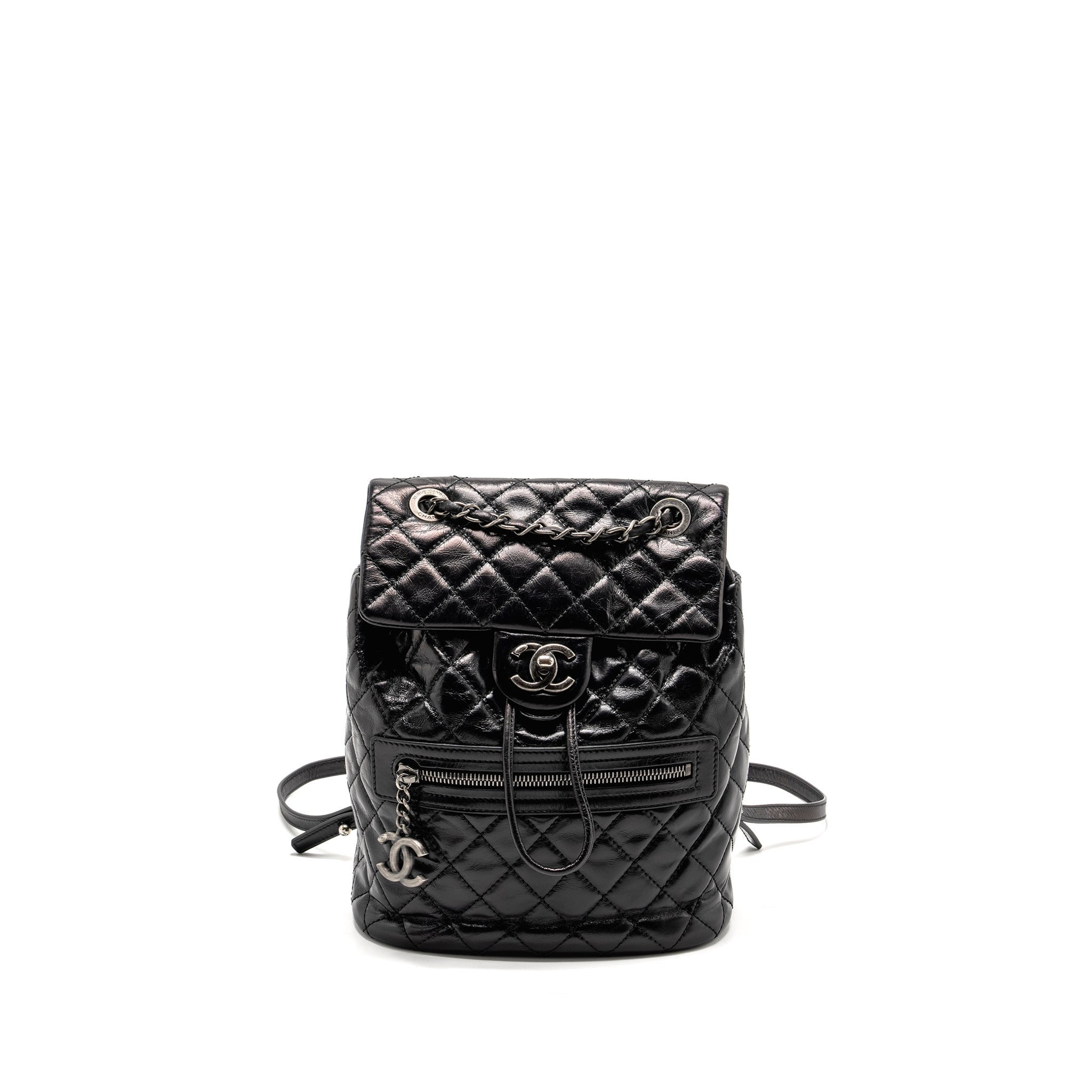 CHANEL MOUNTAIN BACKPACK QUILTED CALFSKIN BLACK RUTHENIUM HARDWARE