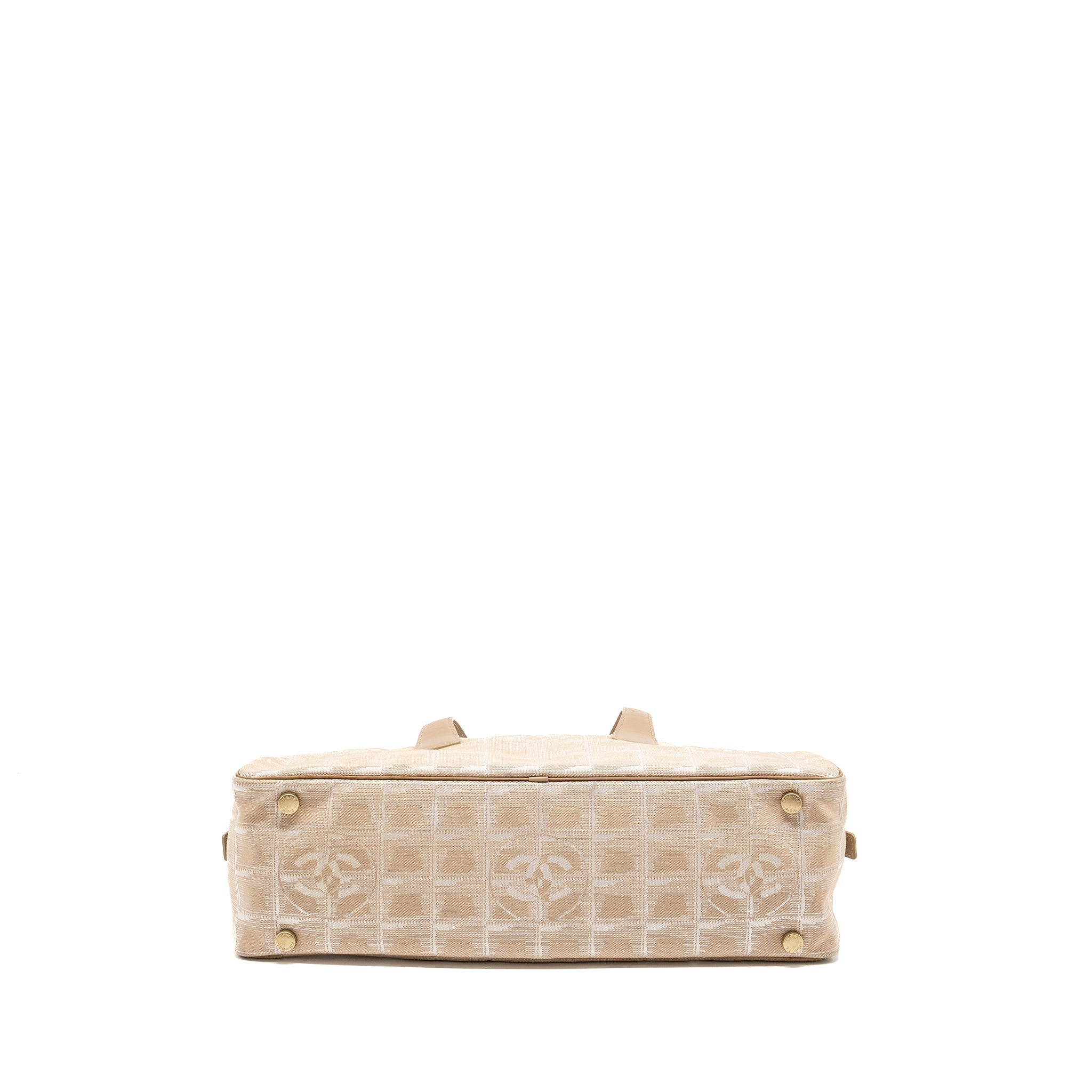 CHANEL VINTAGE TRAVEL LINE BOWLER BAG CANVAS/LEATHER BEIGE GHW