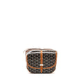 GOYARD BELVEDERE PM MESSENGER  BAG GOYARDLINE CANVAS/CALFSKIN BLACK/TAN SHW