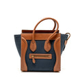 CELINE MICRO LUGGAGE BAG CALFSKIN/DENIM NAVY/TAN GHW