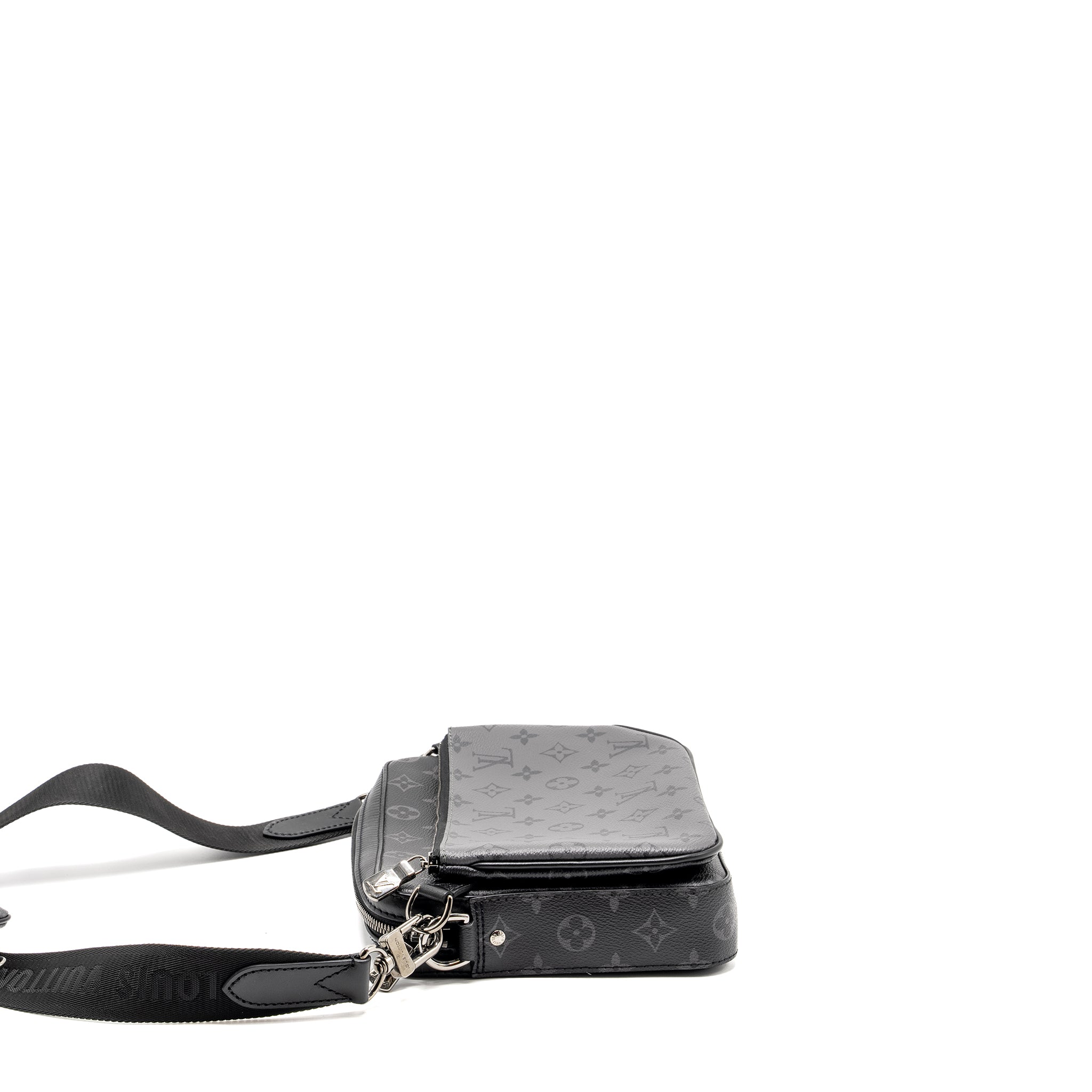 LOUIS VUITTON TRIO MESSANGER MONOGRAM ECLIPSE CANVAS BLACK/GREY WITH BLACK HARDWARE