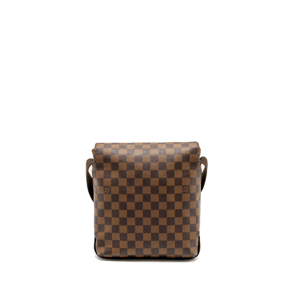 LOUIS VUITTON BROOKLYN PM MESSENGER BAG DAMIER EBENE CANVAS BROWN HARDWARE