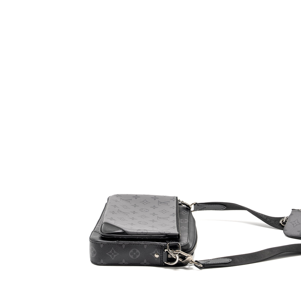LOUIS VUITTON TRIO MESSANGER MONOGRAM ECLIPSE CANVAS BLACK/GREY WITH BLACK HARDWARE