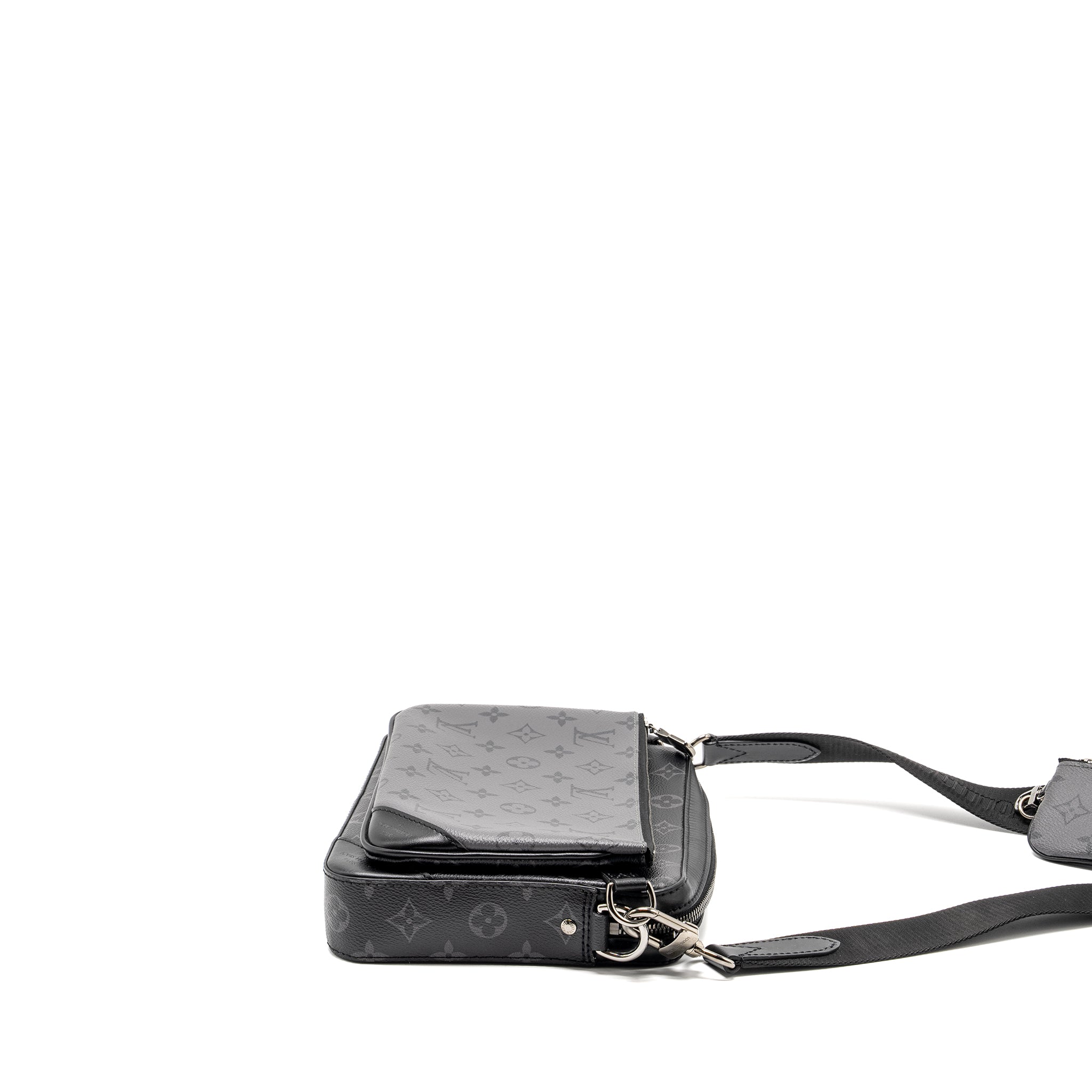 LOUIS VUITTON TRIO MESSANGER MONOGRAM ECLIPSE CANVAS BLACK/GREY WITH BLACK HARDWARE