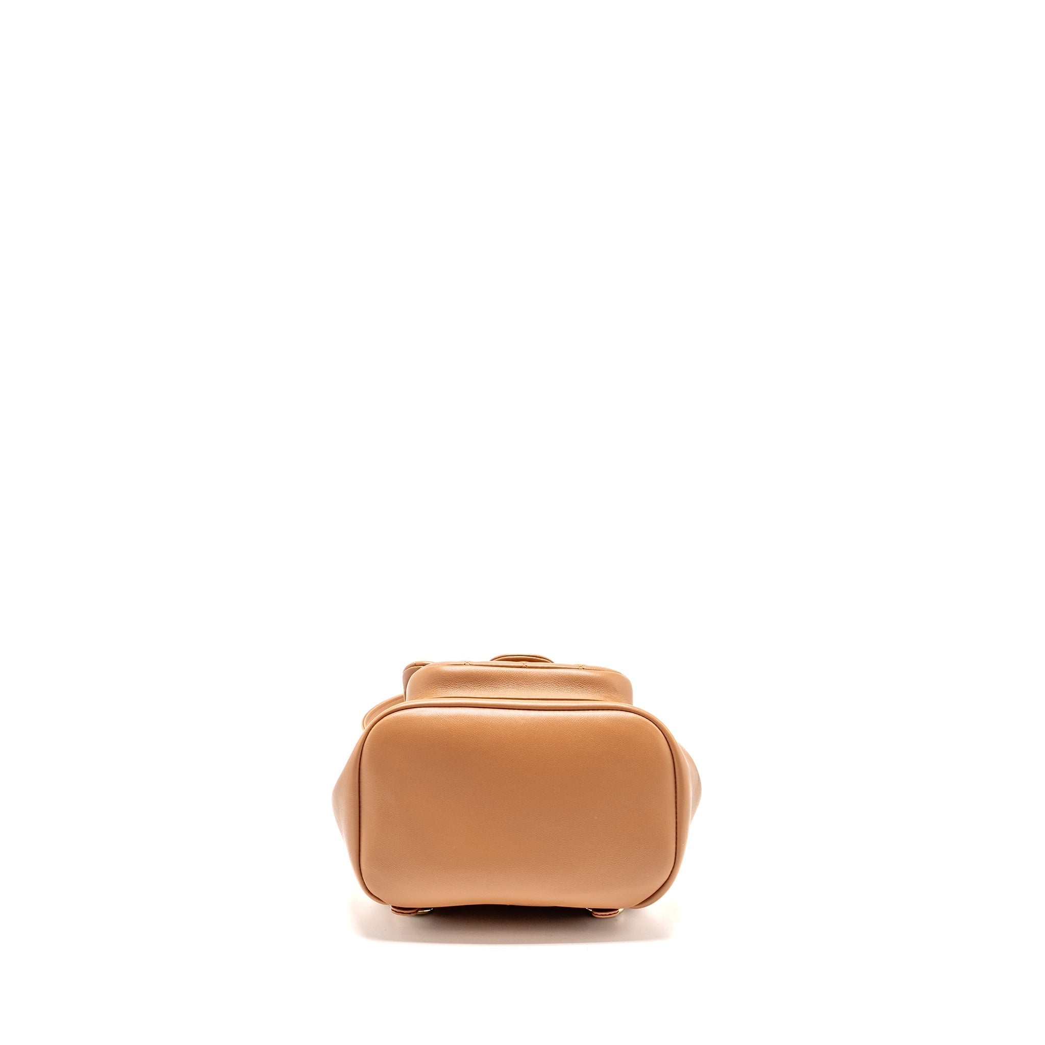 CHANEL 24P MINI DUMA BACKPACK CALFSKIN CARAMEL LGHW (MICROCHIP)
