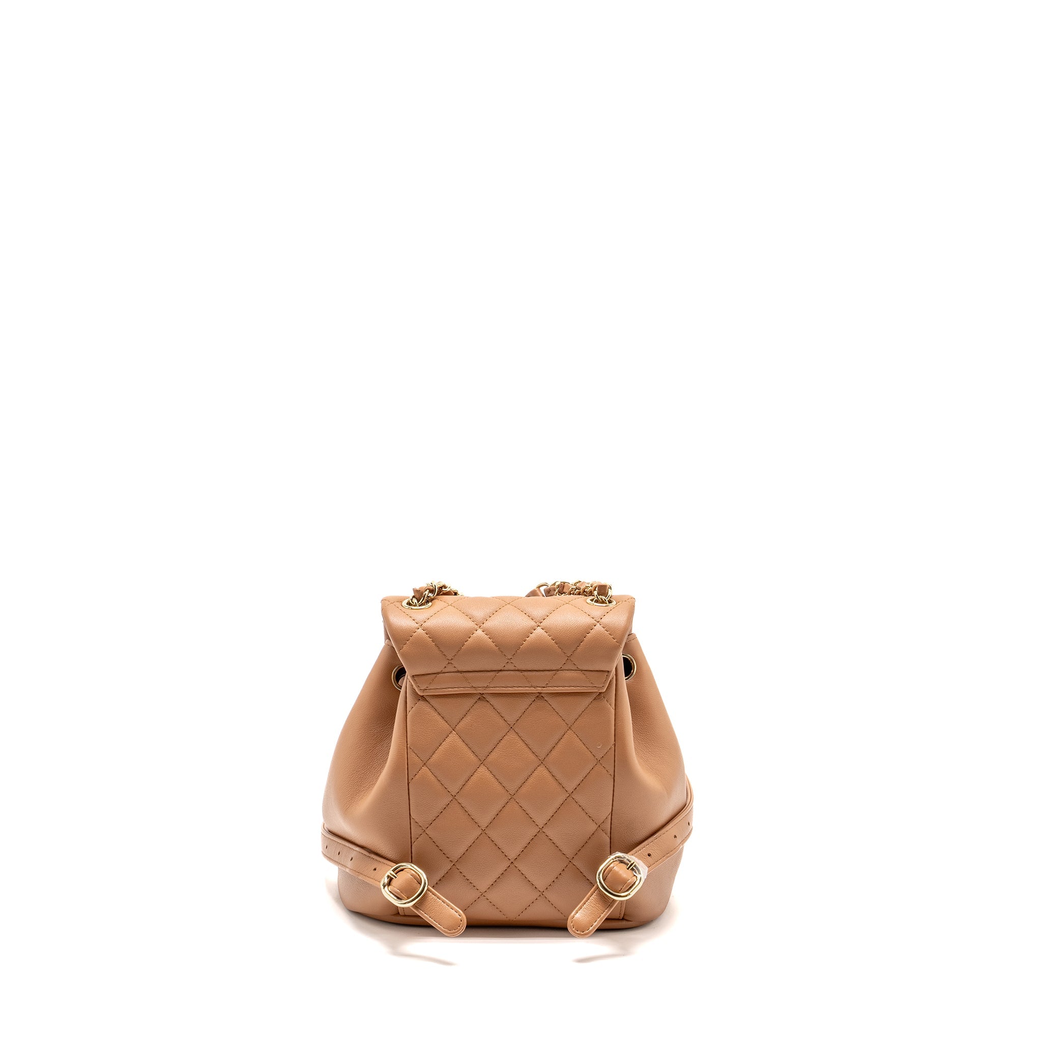CHANEL 24P MINI DUMA BACKPACK CALFSKIN CARAMEL LGHW (MICROCHIP)