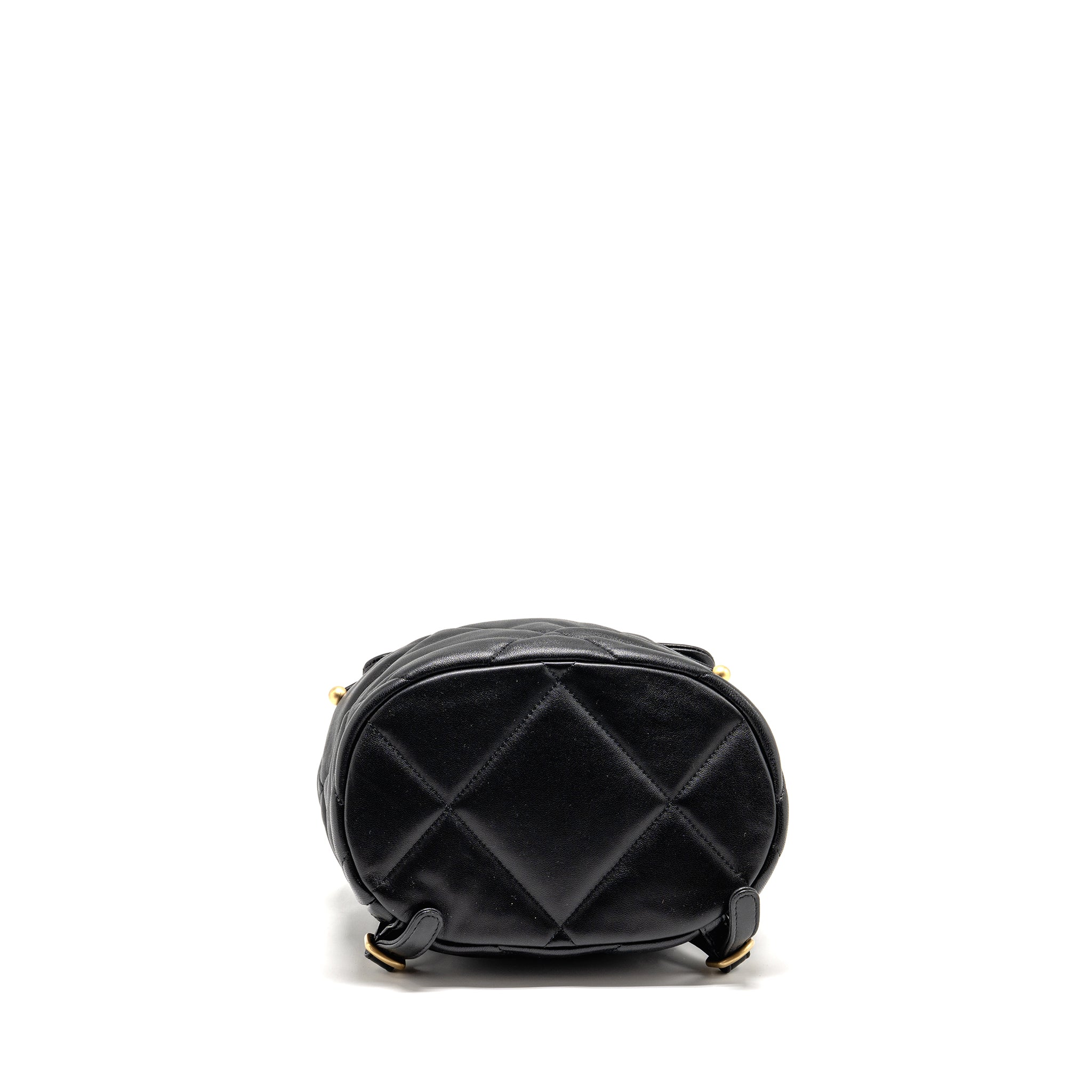 CHANEL 24C 19 BACKPACK LAMBSKIN BLACK MULTICOLOUR HARDWARE (MICROCHIP)