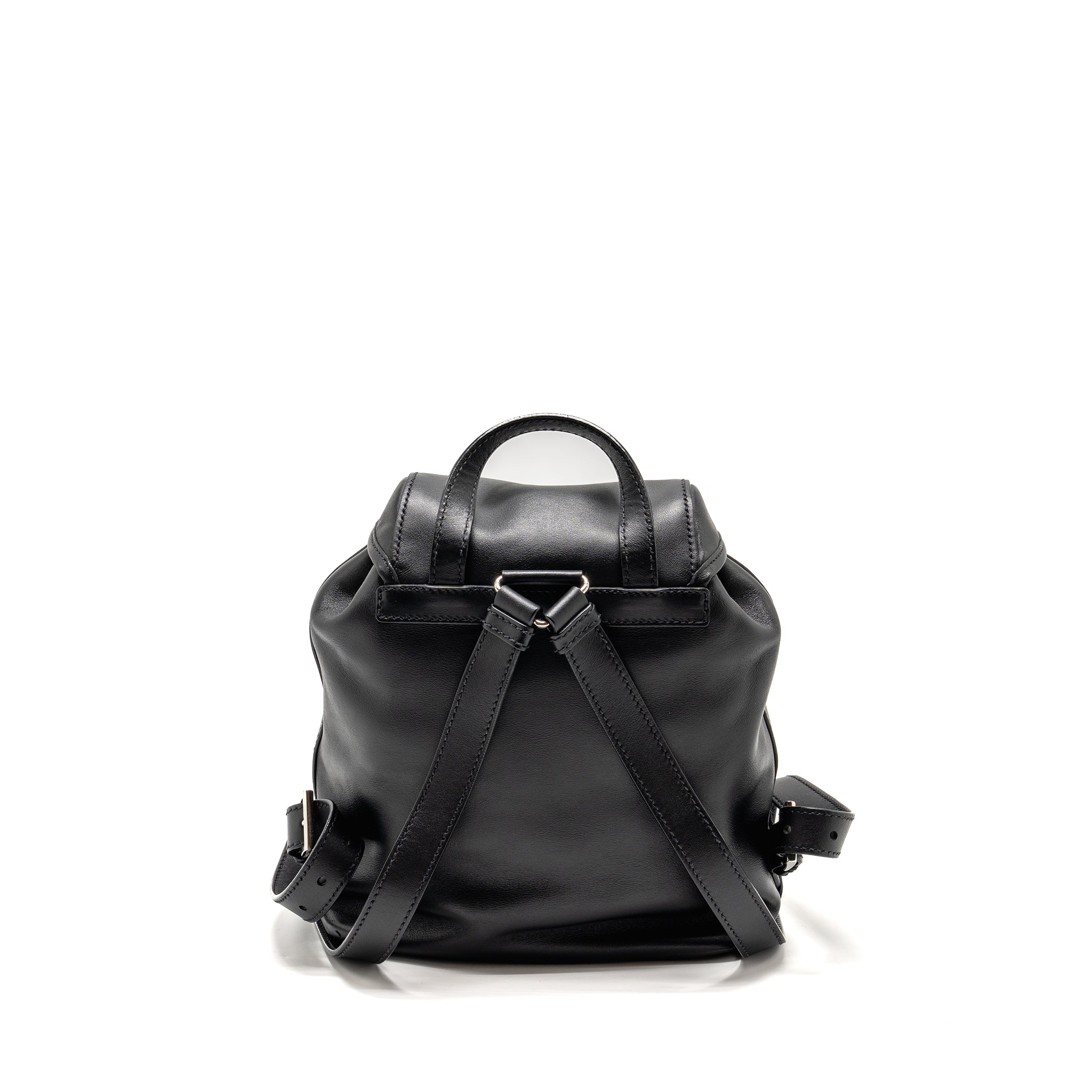 PRADA ZAINETTO BACKPACK LEATHER BLACK SHW