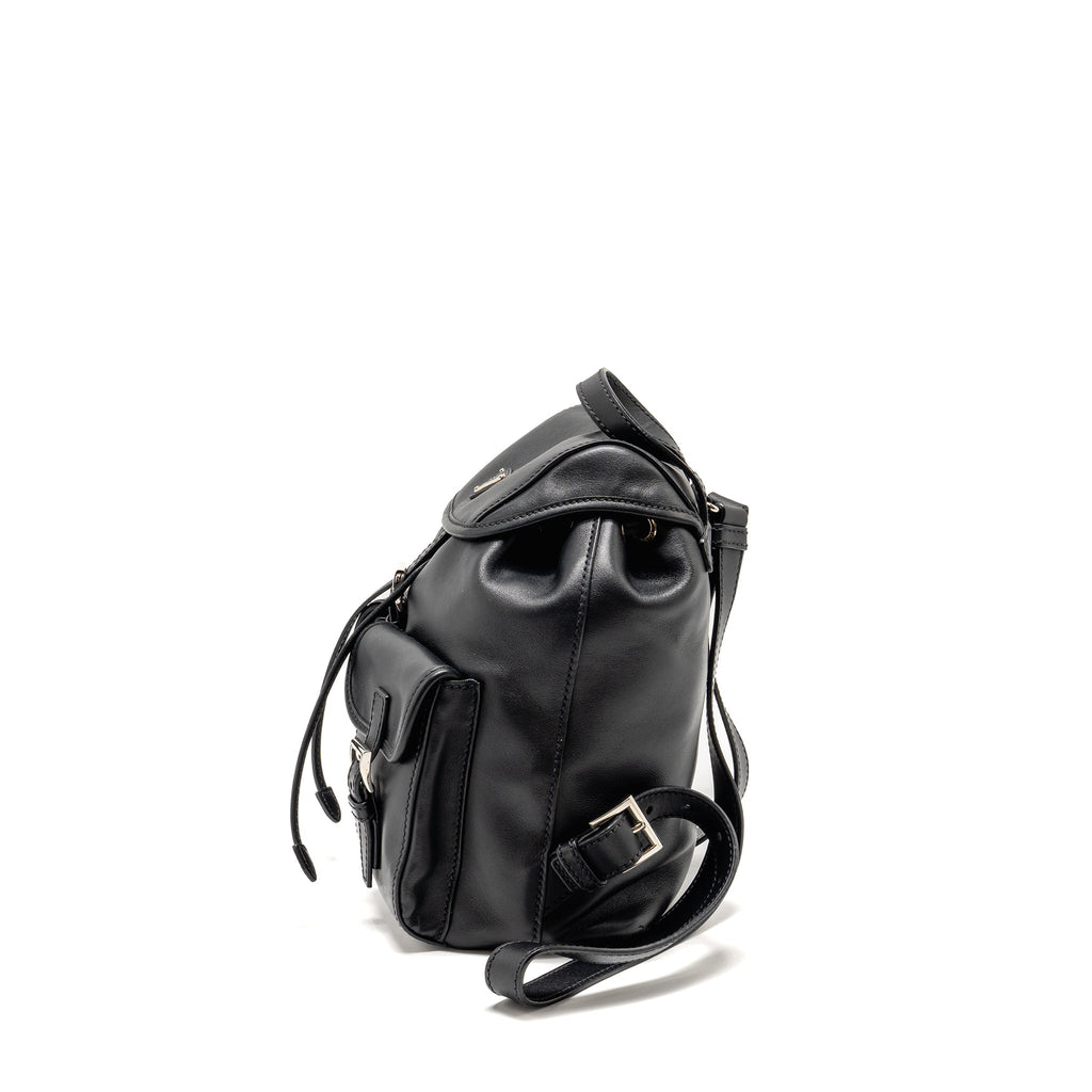 PRADA ZAINETTO BACKPACK LEATHER BLACK SHW