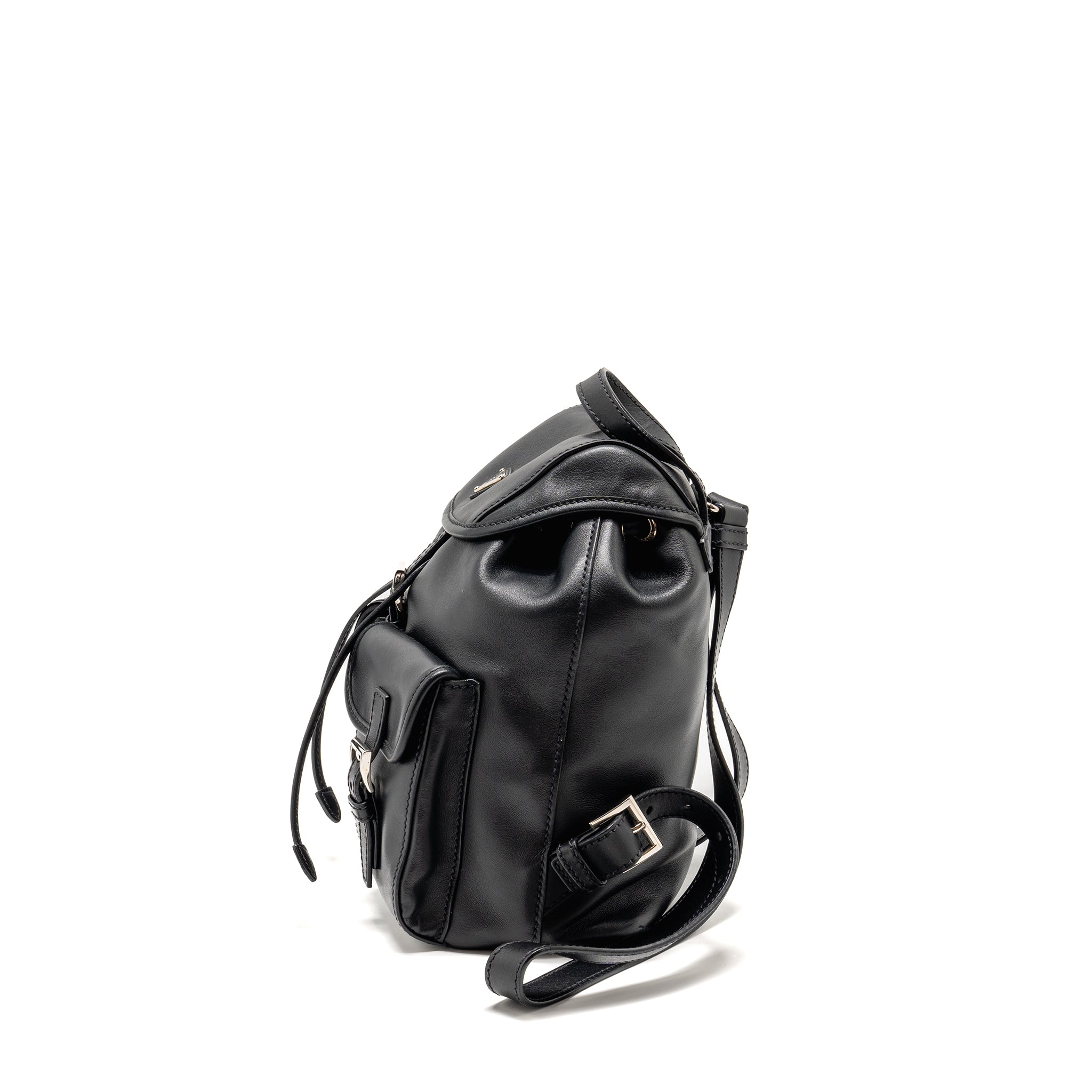 PRADA ZAINETTO BACKPACK LEATHER BLACK SHW