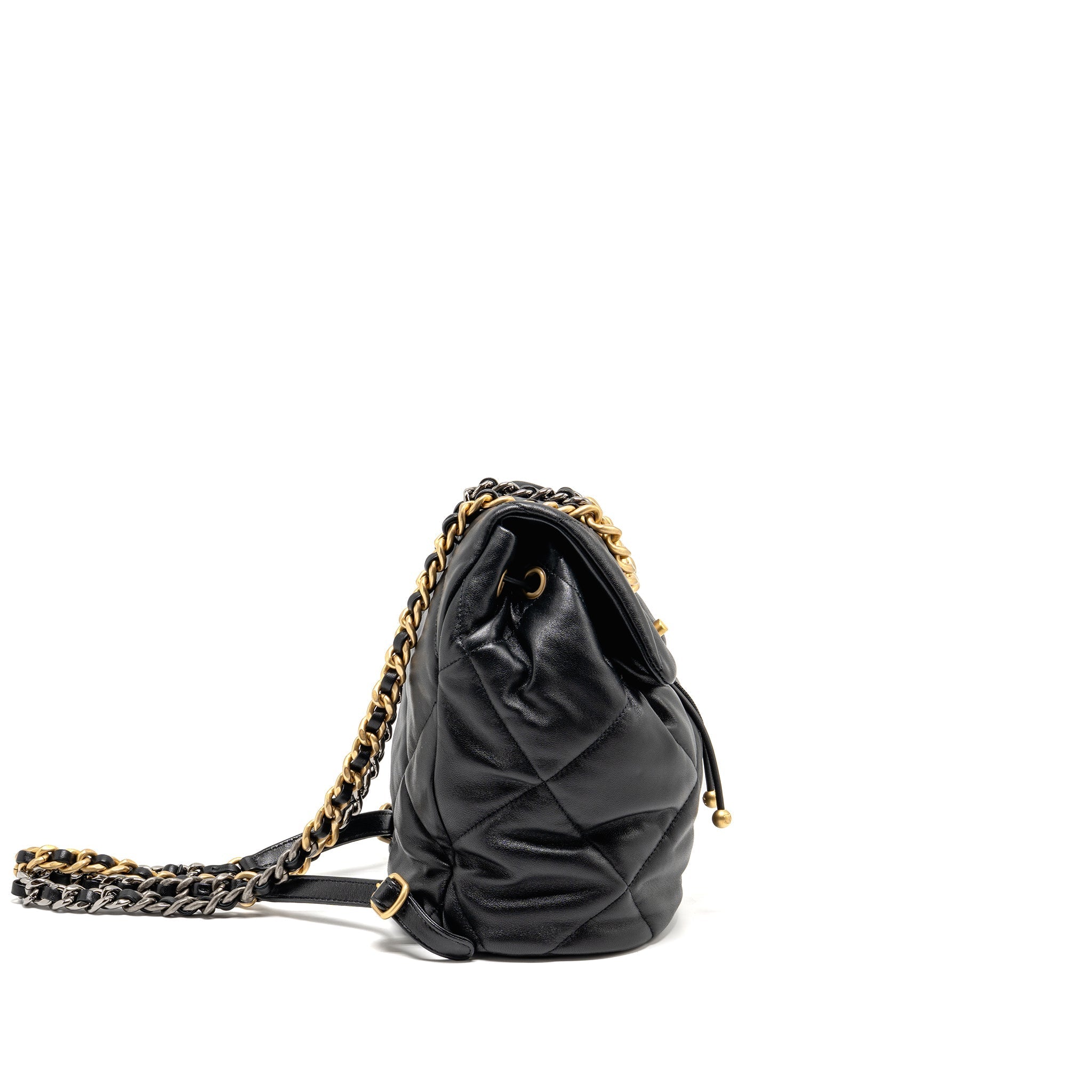 CHANEL 24C 19 BACKPACK LAMBSKIN BLACK MULTICOLOUR HARDWARE (MICROCHIP)
