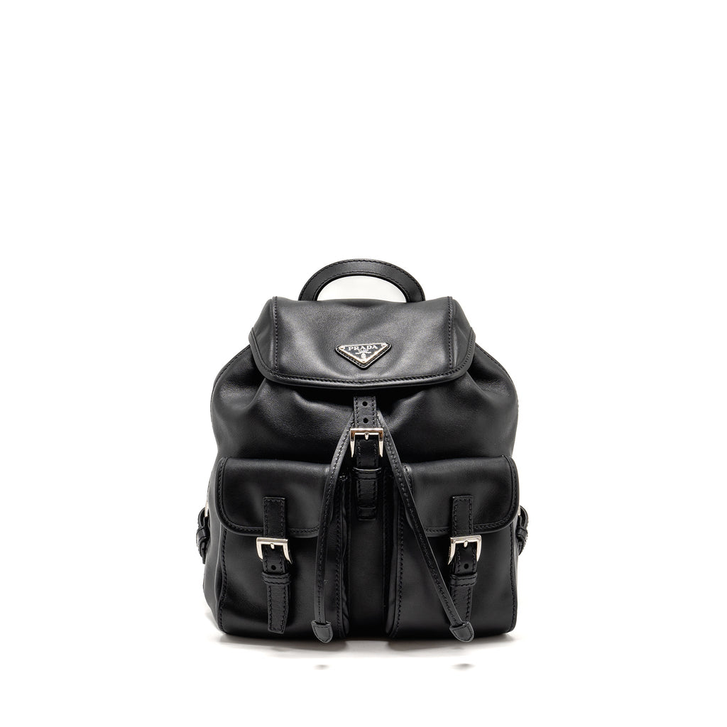 PRADA ZAINETTO BACKPACK LEATHER BLACK SHW
