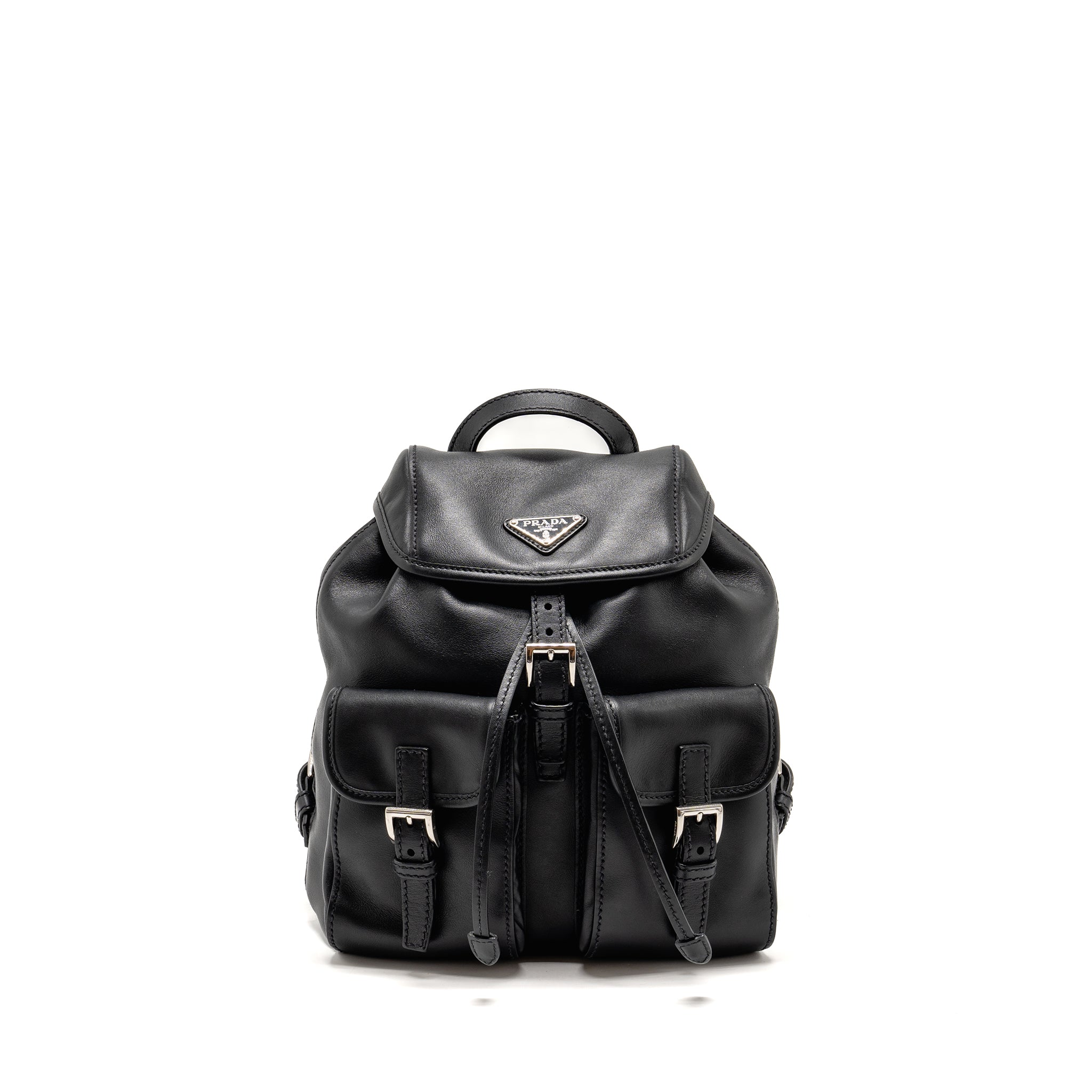 PRADA ZAINETTO BACKPACK LEATHER BLACK SHW