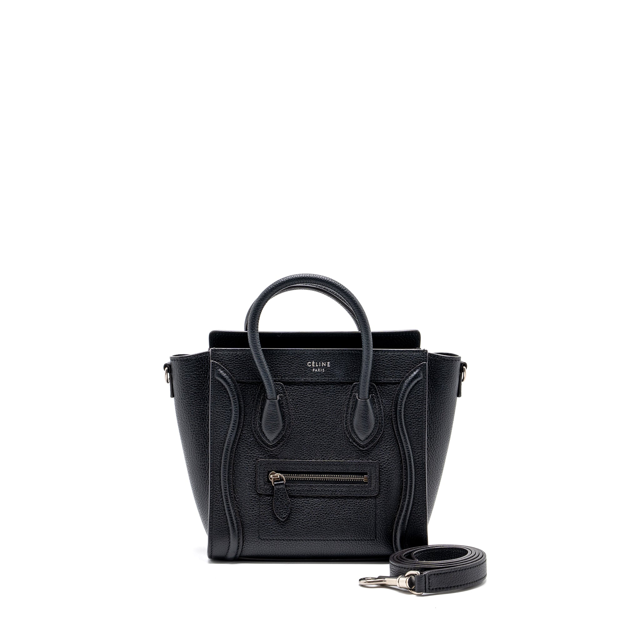 CELINE NANO LUGGAGE BAG CALFSKIN BLACK SHW
