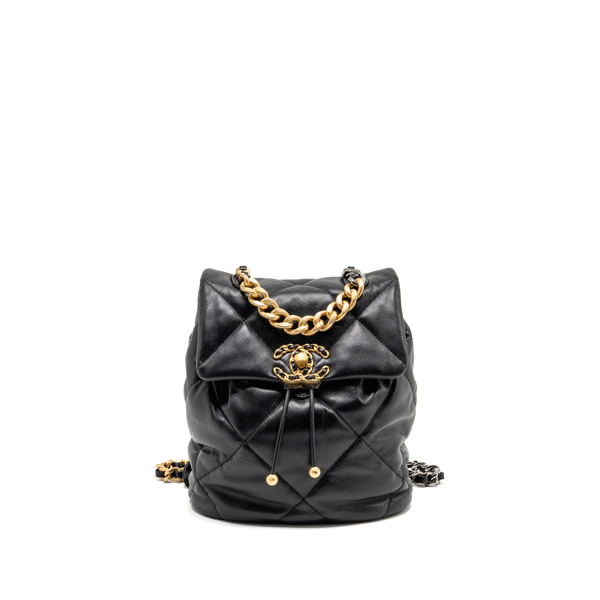 CHANEL 24C 19 BACKPACK LAMBSKIN BLACK MULTICOLOUR HARDWARE (MICROCHIP)