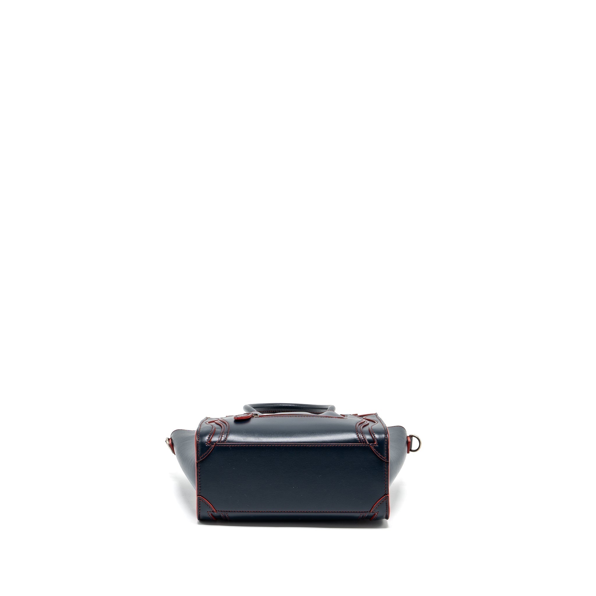 CELINE NANO LUGGAGE BAG CALFSKIN NAVY / RED SHW