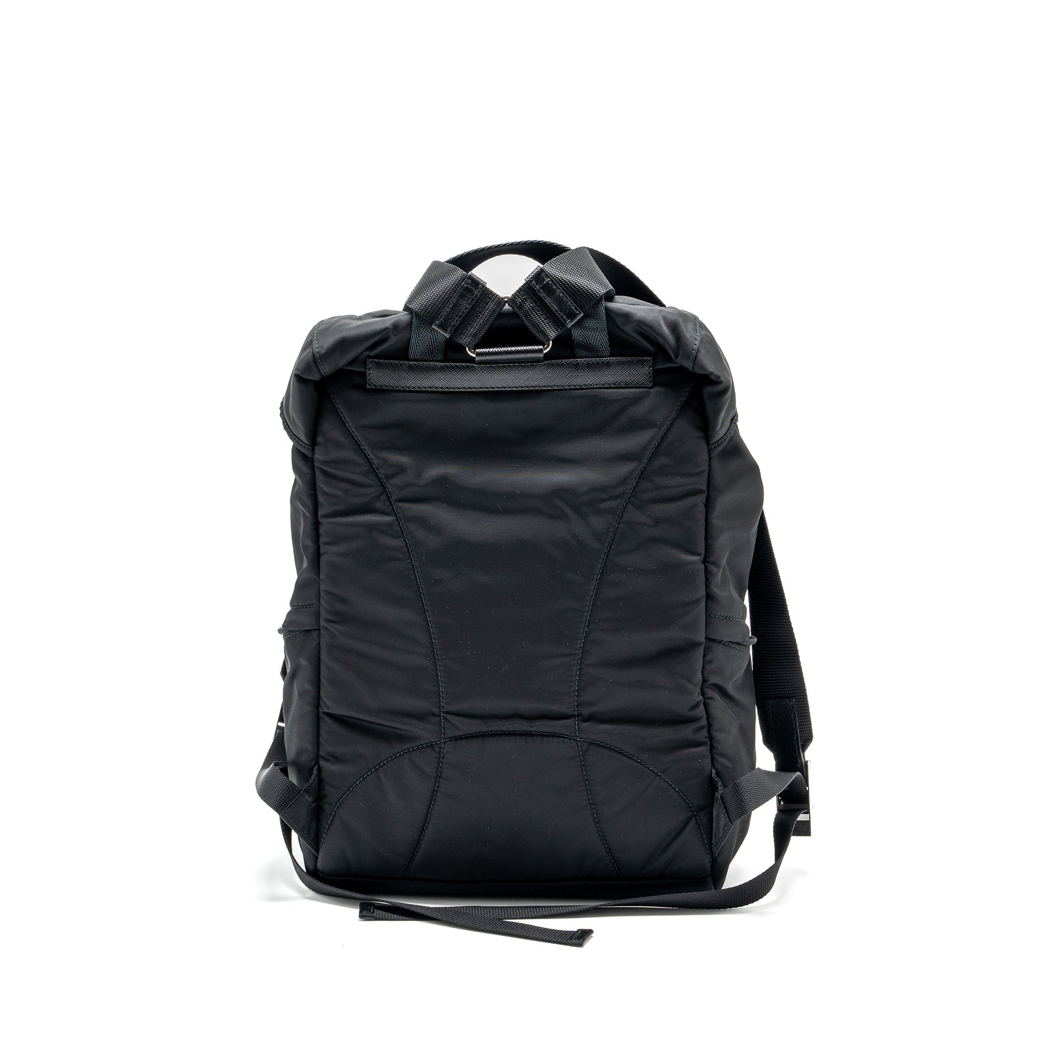 PRADA BACKPACK RE-NYLON/SAFFIANO BLACK SHW